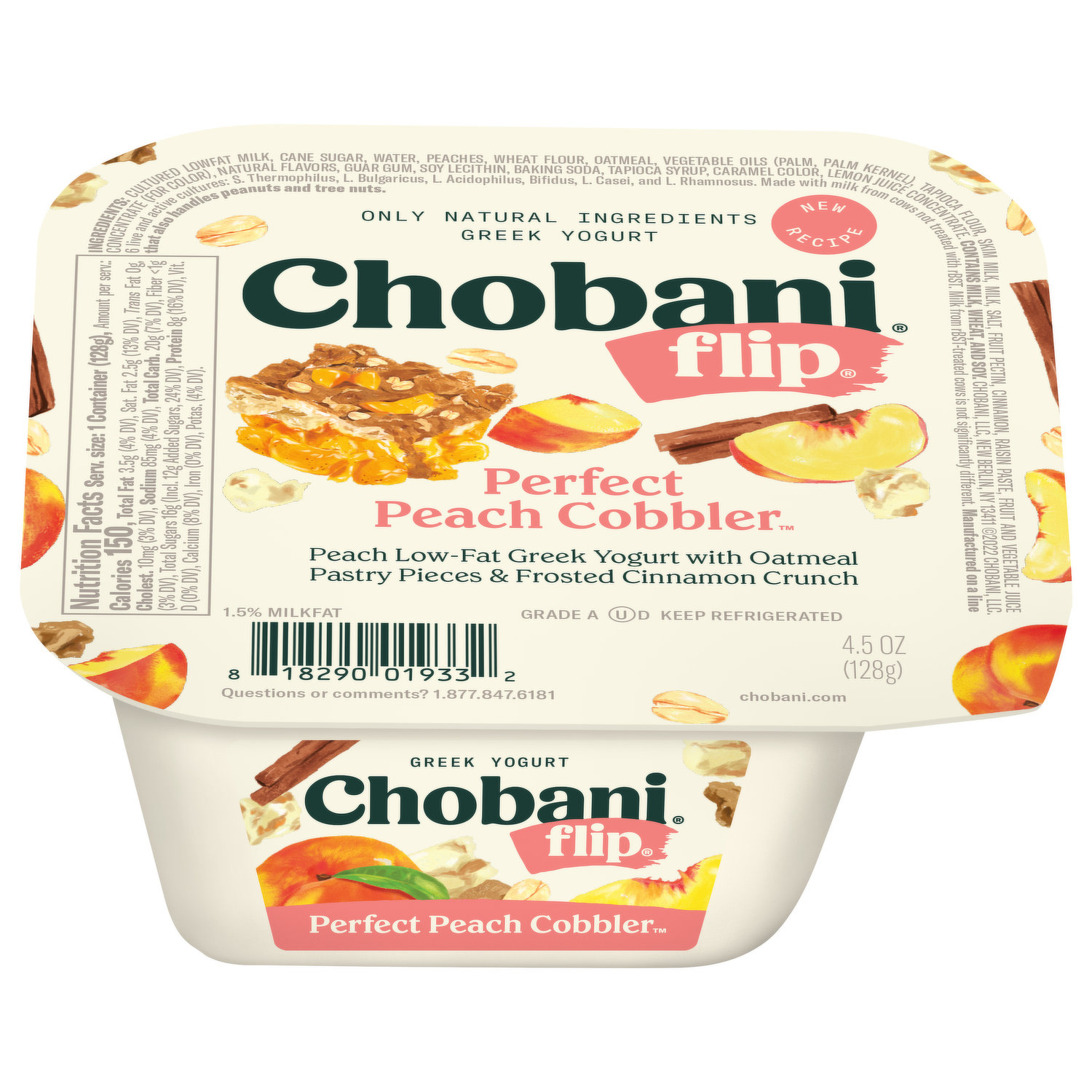 Chobani Yogurt, Greek, Banana & Cream, Blended 5.3 oz