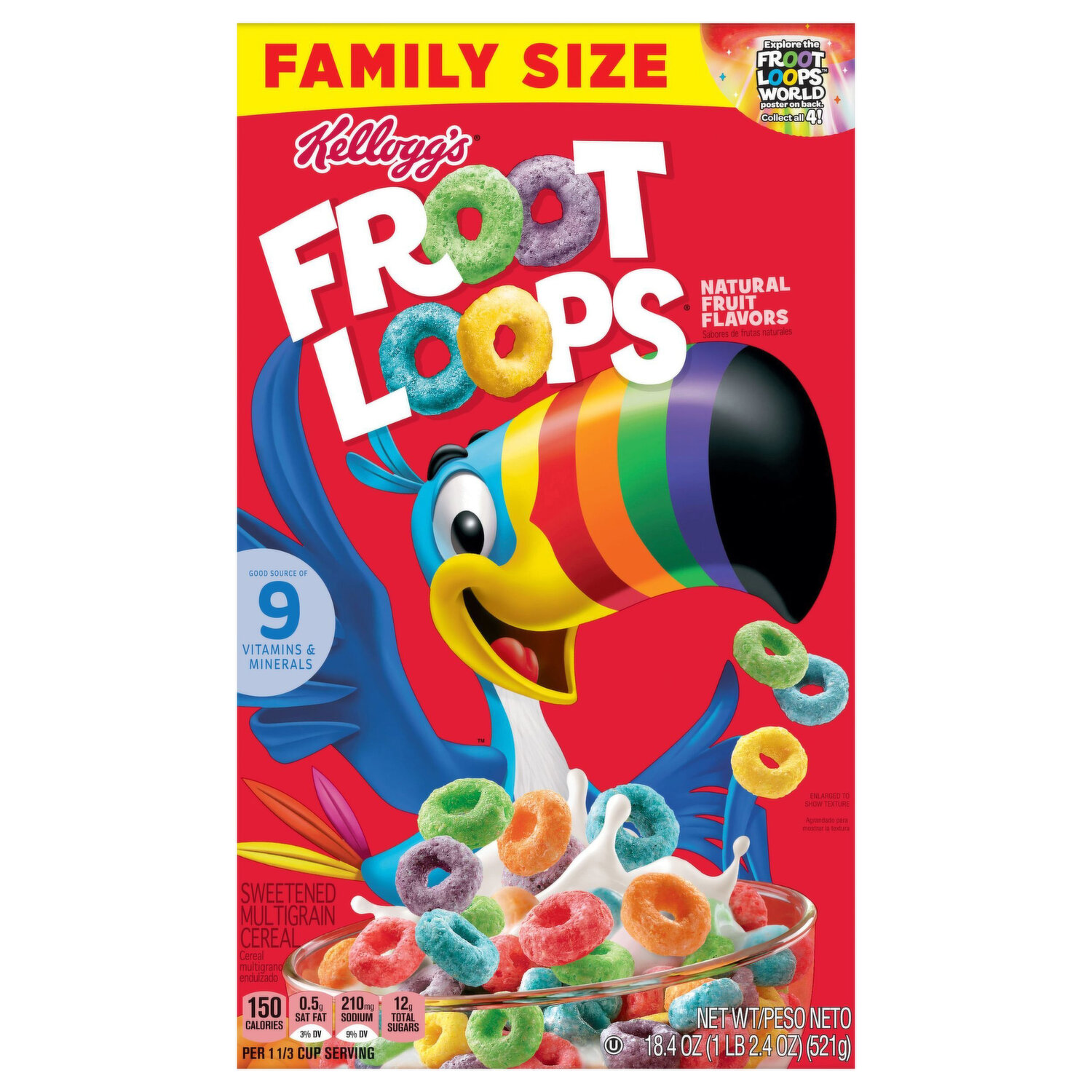 Kellogg's Froot Loops Original Cold Breakfast Cereal, 10.1 oz