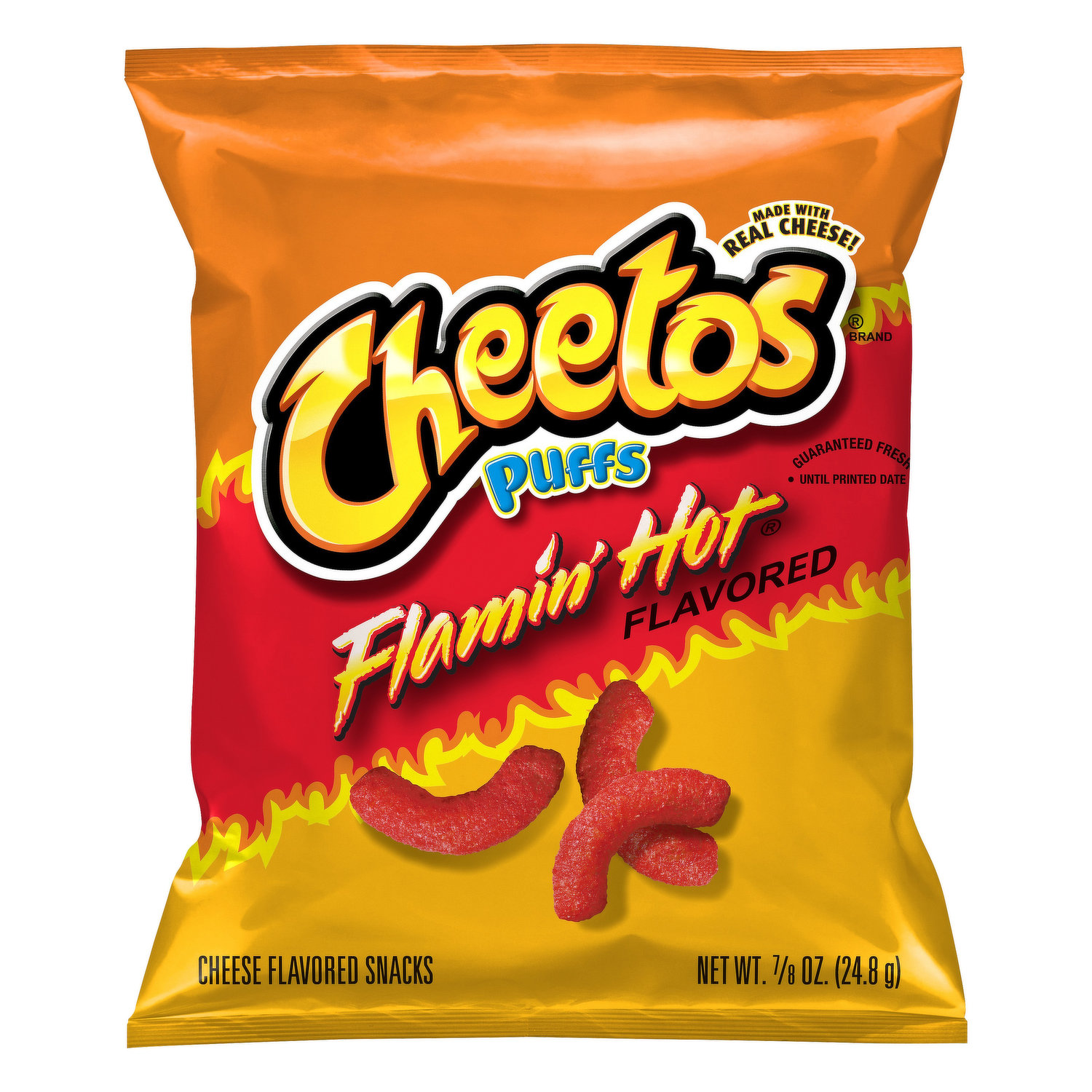 Cheetos Puffs Flamin' Hot Cheese Flavored Snacks, 8 oz