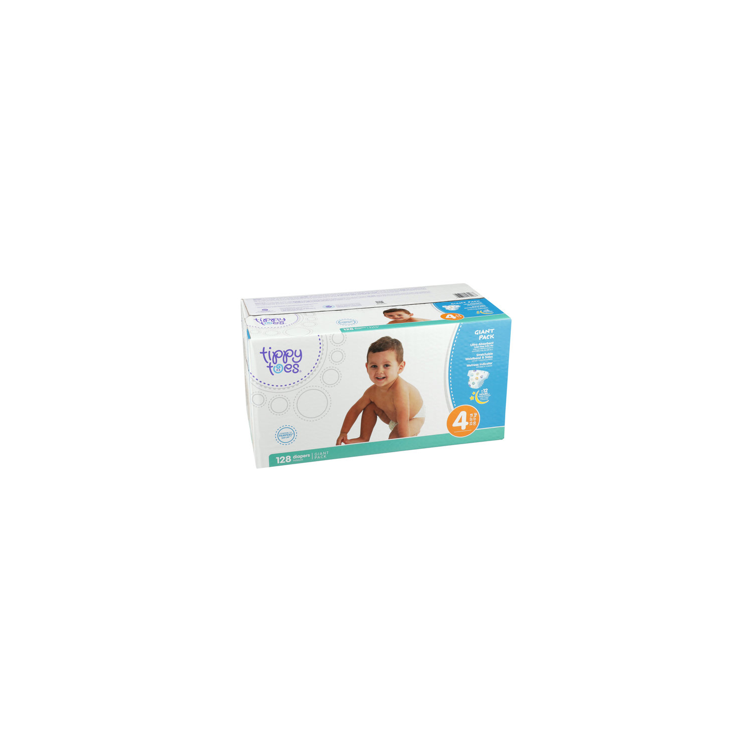 Tippy Toes Jumbo Pack Ultra Absorbent Diapers, Size 6 (35+ Lb