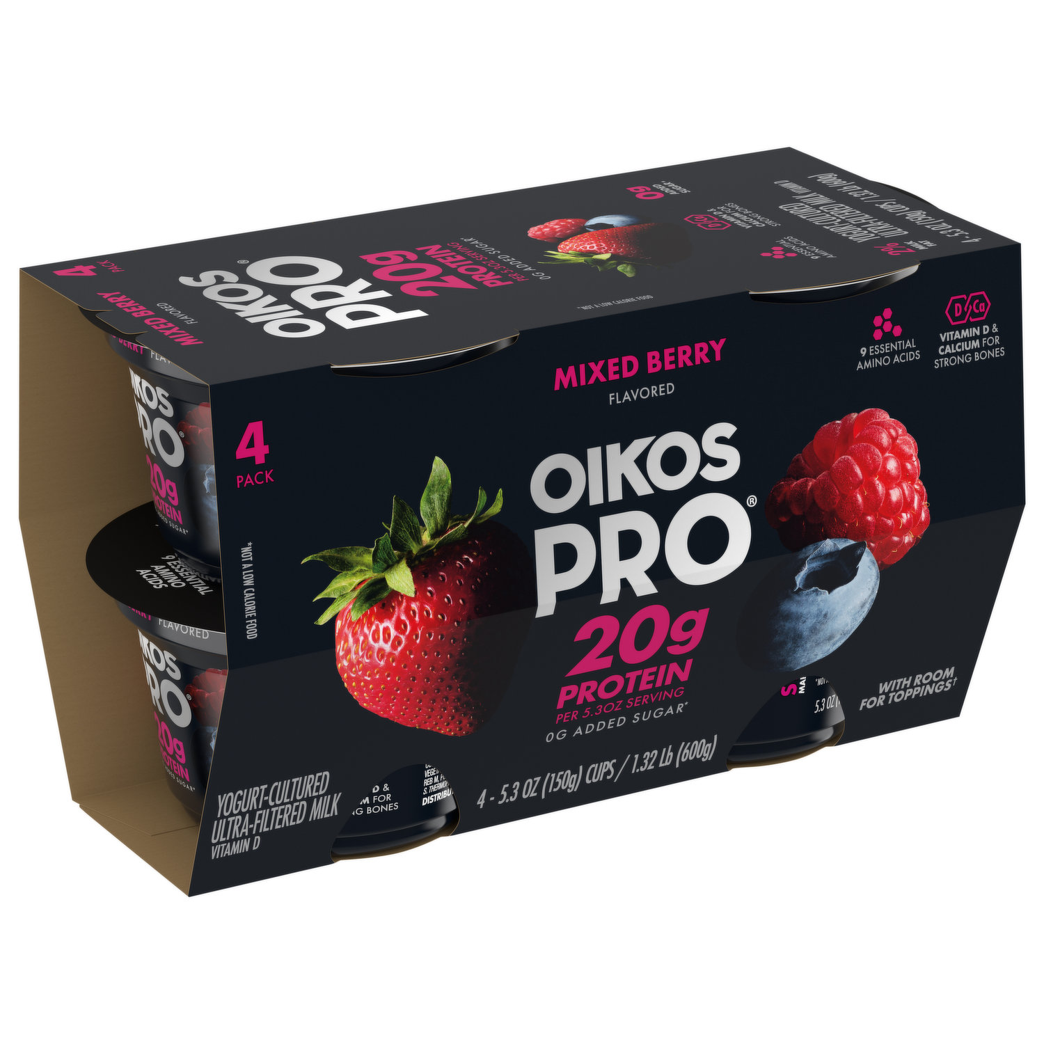 Oikos Pro™ Mixed Berry Greek Yogurt Cup, 5.3 oz - Food 4 Less