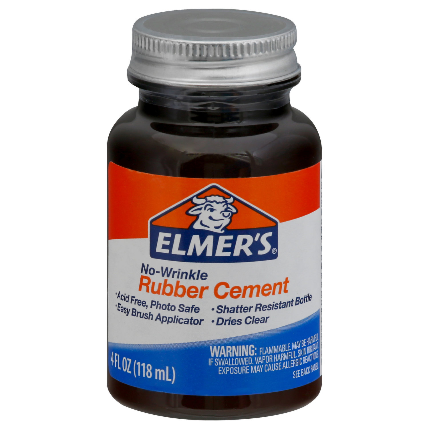 3 Sealed Elmer's No Wrinkle Rubber Cement Elmers Adhesive Glue Dries Clear  4 oz