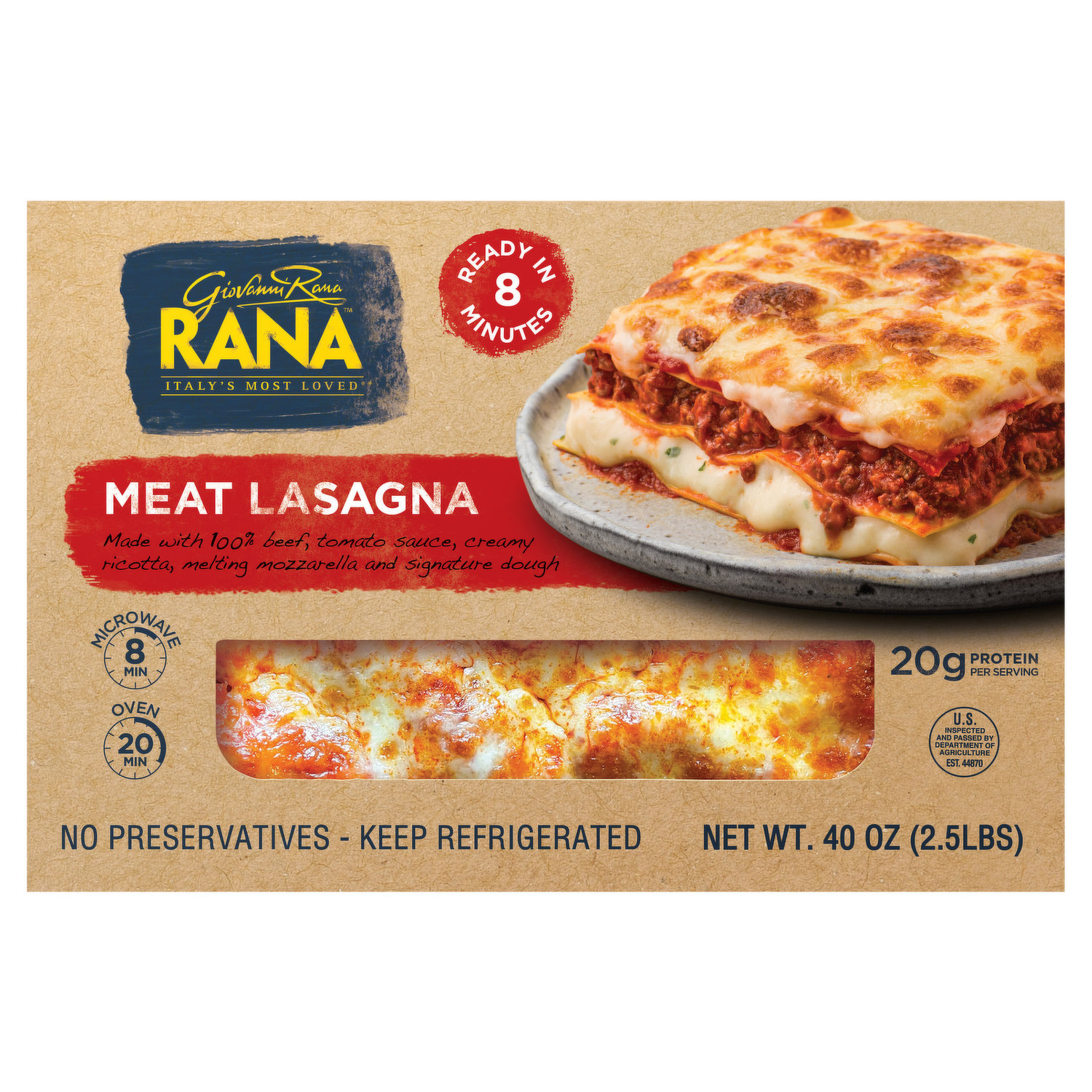 Rana Lasagna, Meat