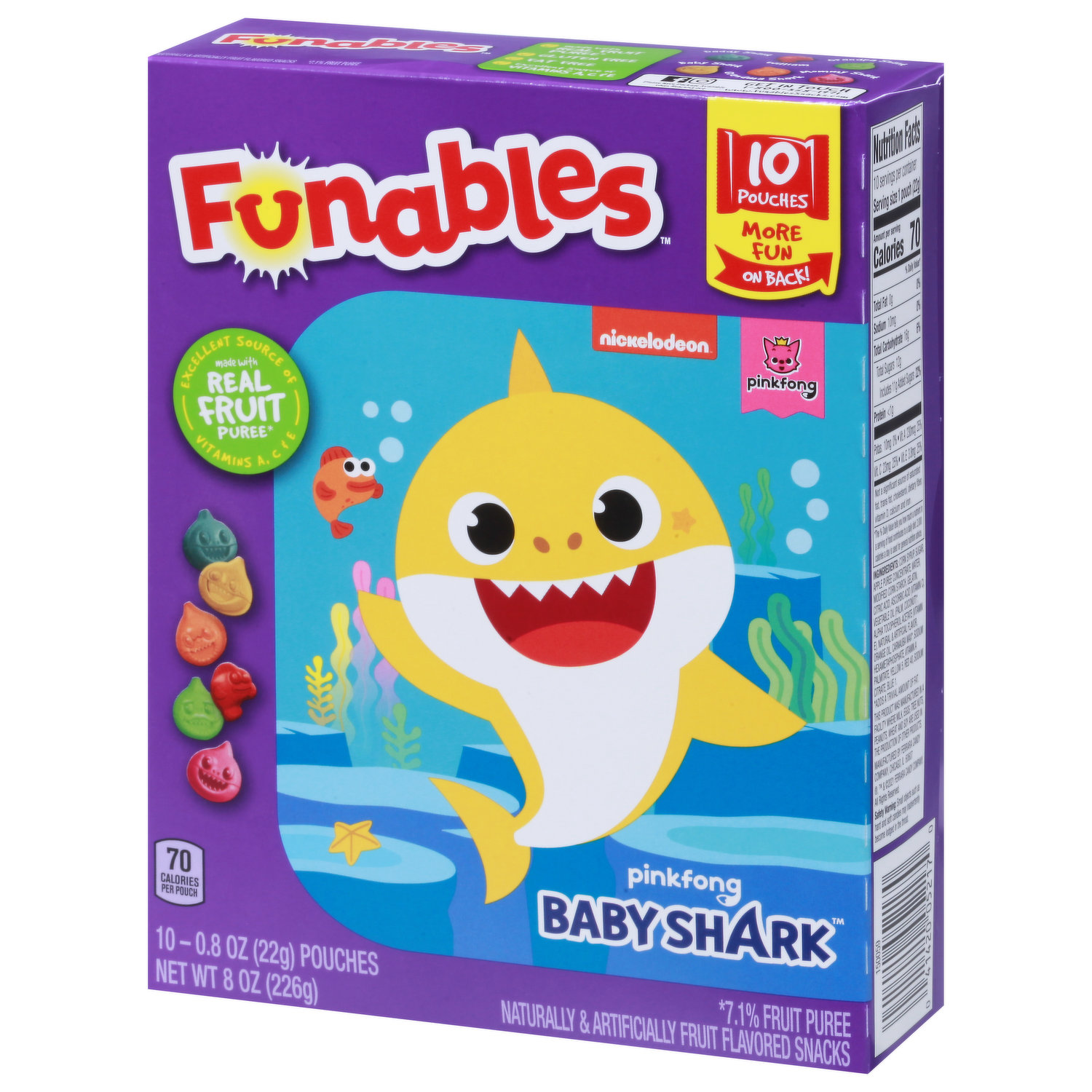 Funables - Funables, Fruit Flavored Snacks, Trolls (10 count