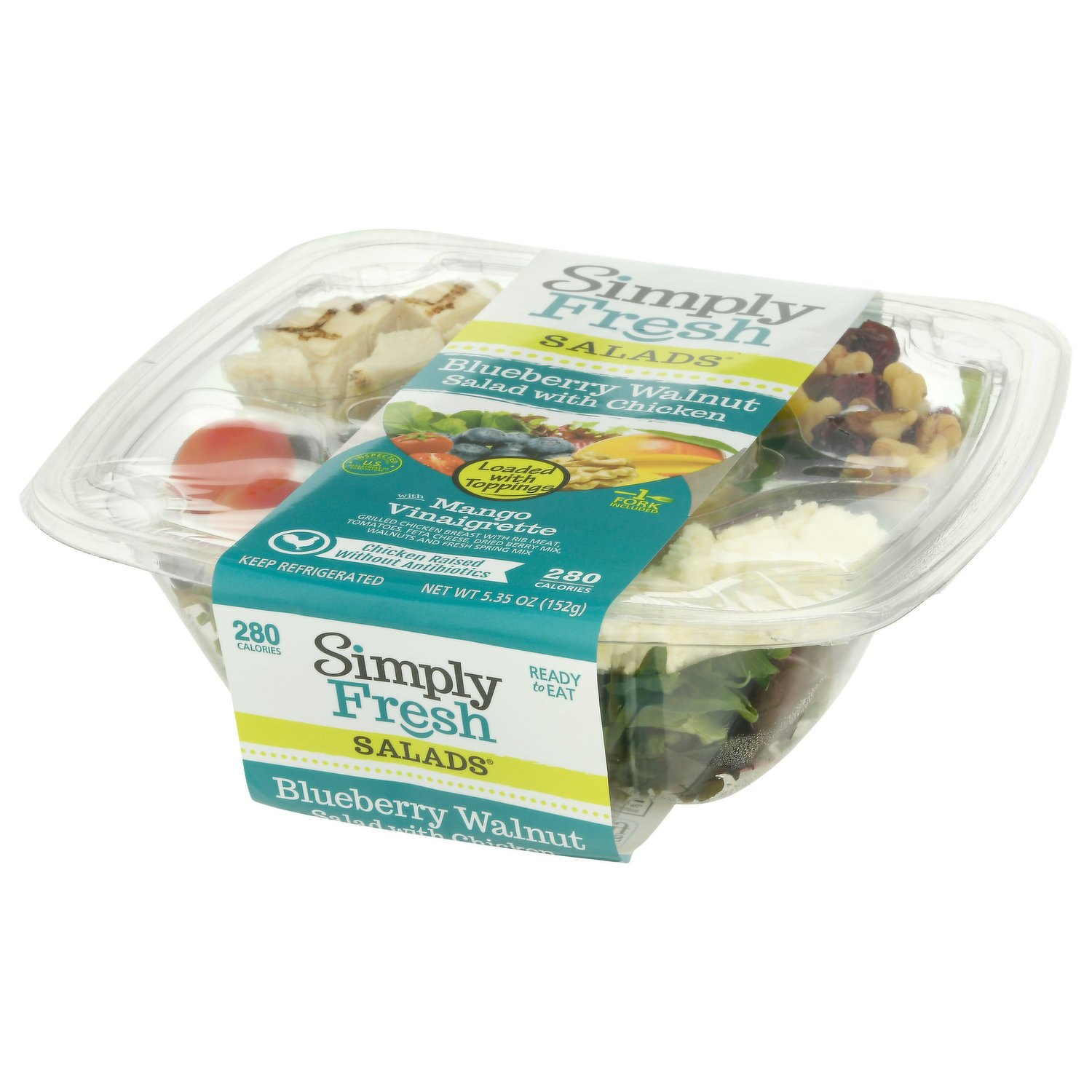 Simply Fresh Salads Salad With Chicken Blueberry Walnut