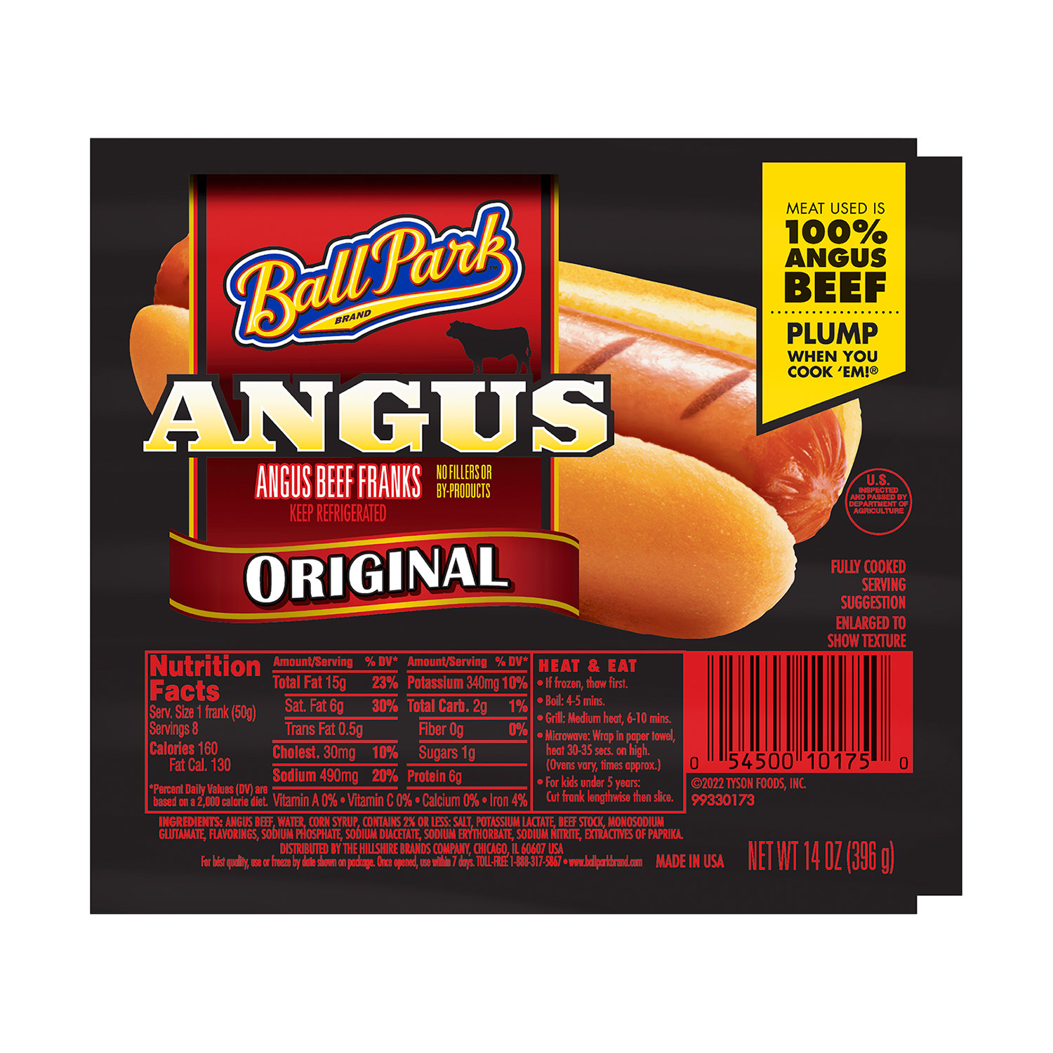 A & H Uncured No Nitrate or Nitrite added Kosher Beef Hot Dog 12 oz.