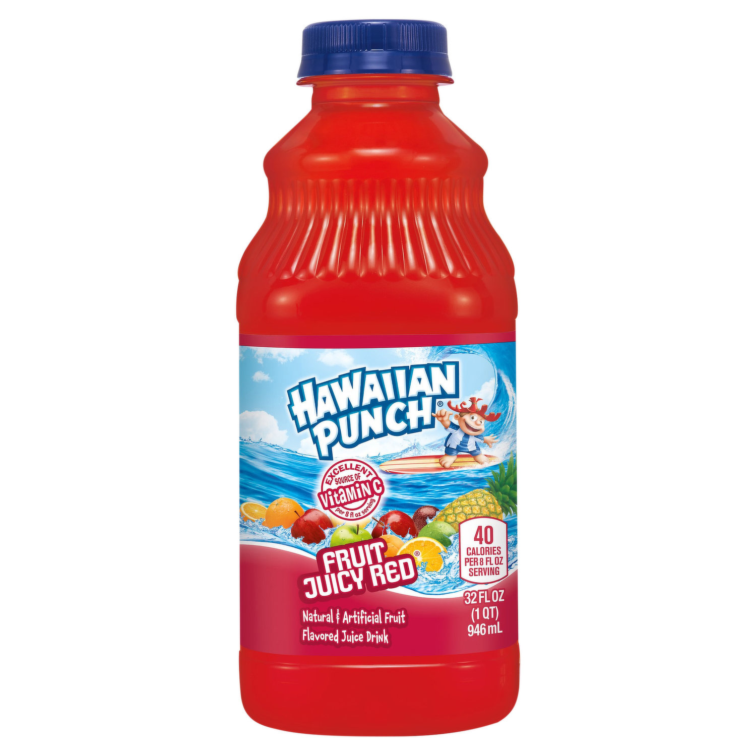 Hawaiian Punch Fruit Juicy Red, 1 L Bottle, Beverages