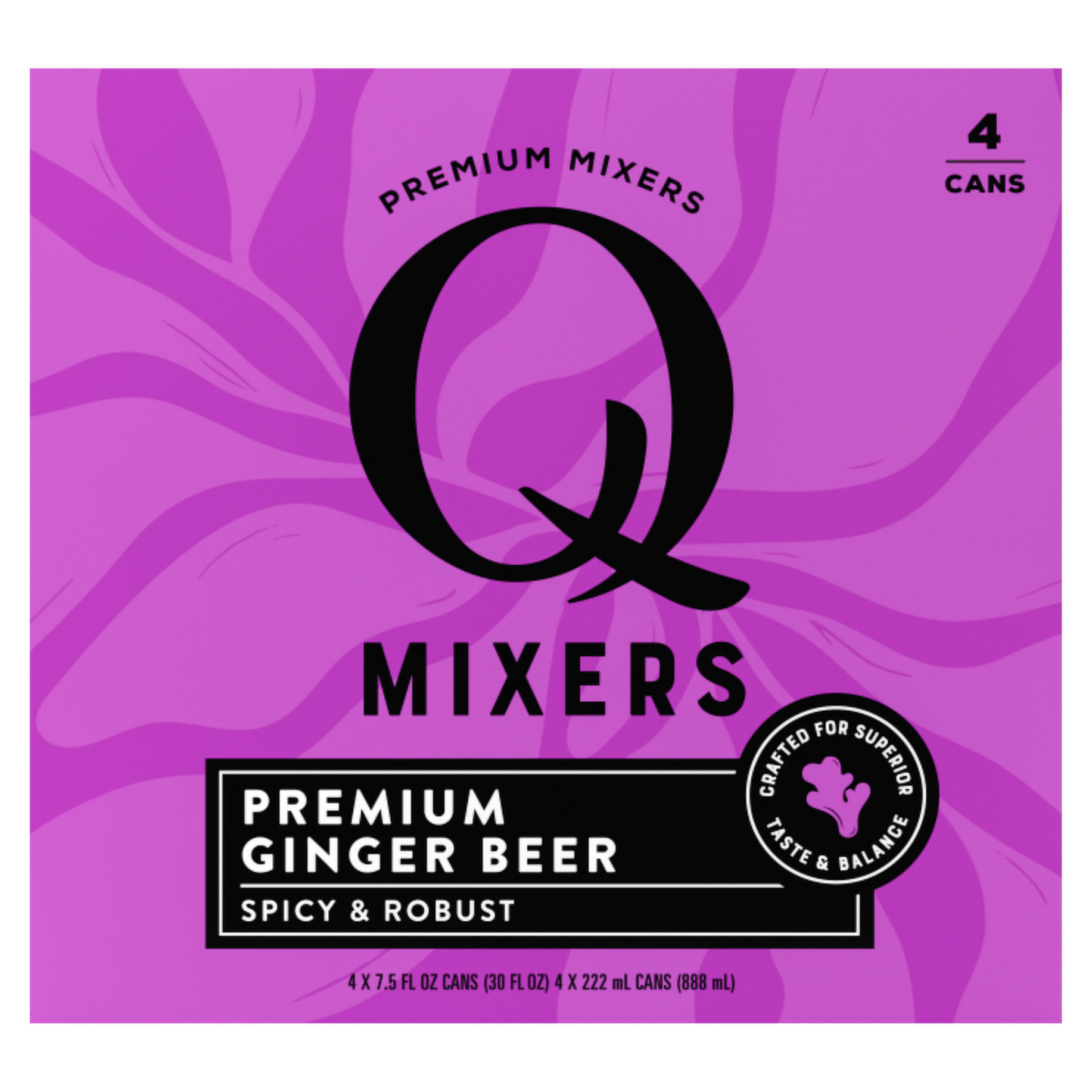 Q Mixers Light Ginger Beer - 4pk/7.5 fl oz Cans