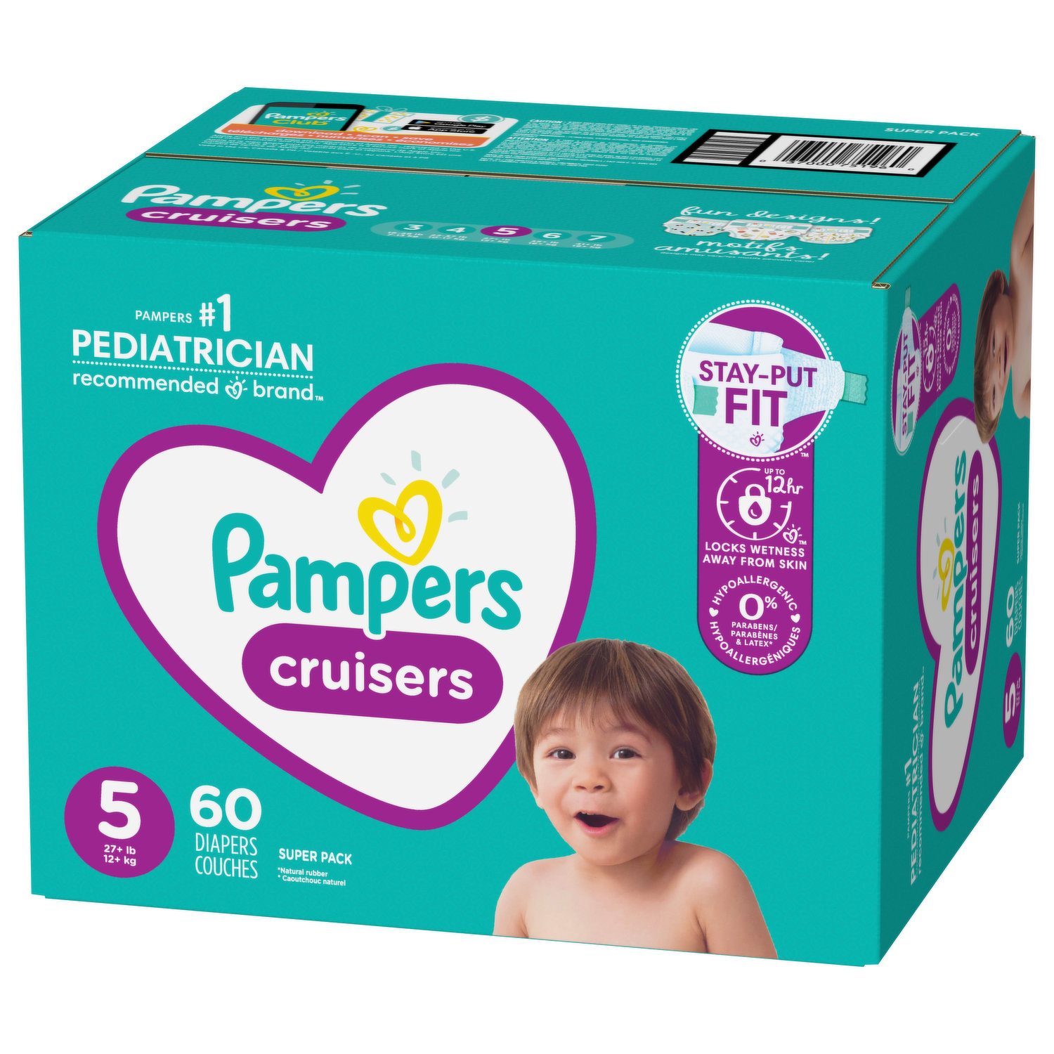 Pampers Cruisers Changing Kit (1 Diaper + 6 Wipes) - Size 5