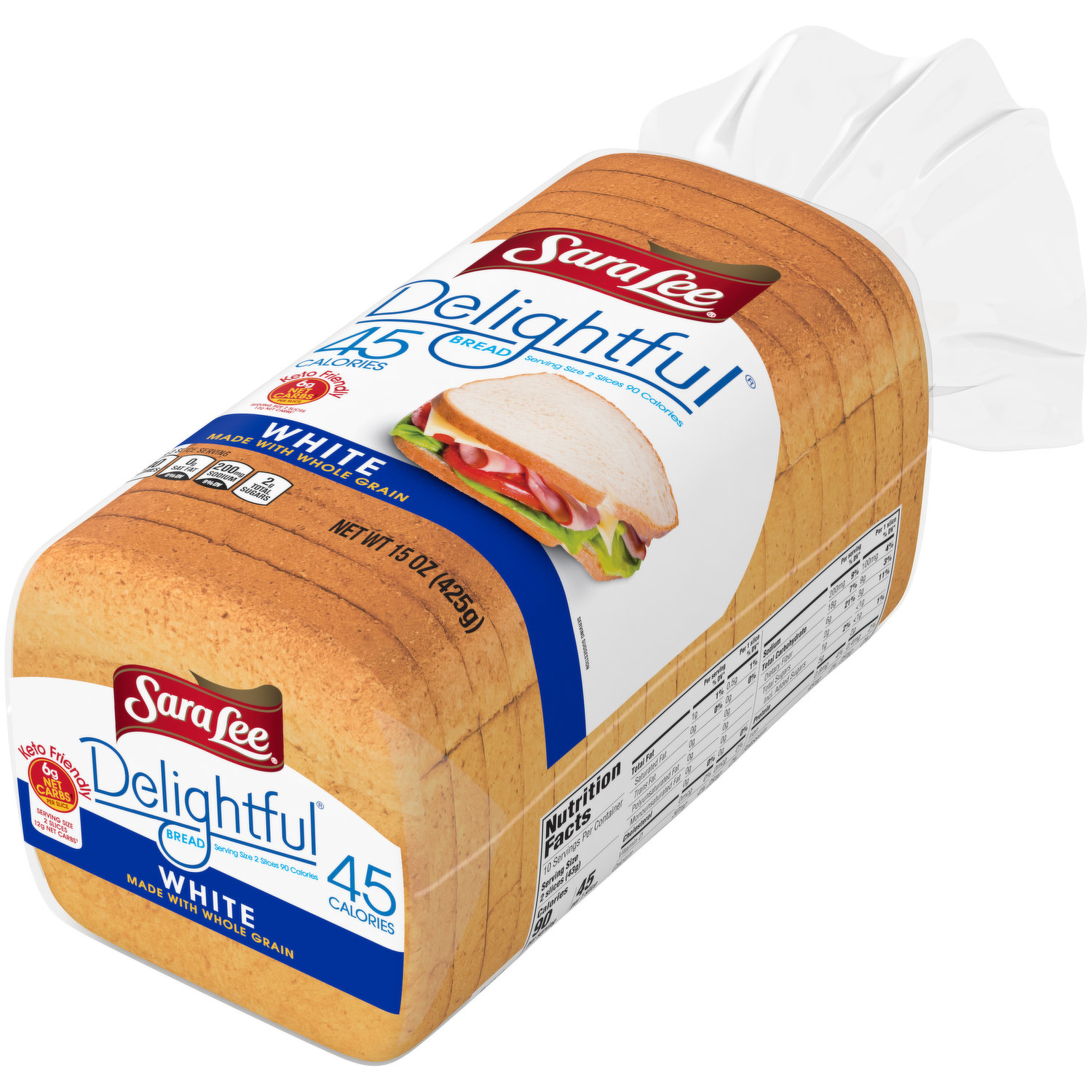 sara lee wheat bread nutrition label