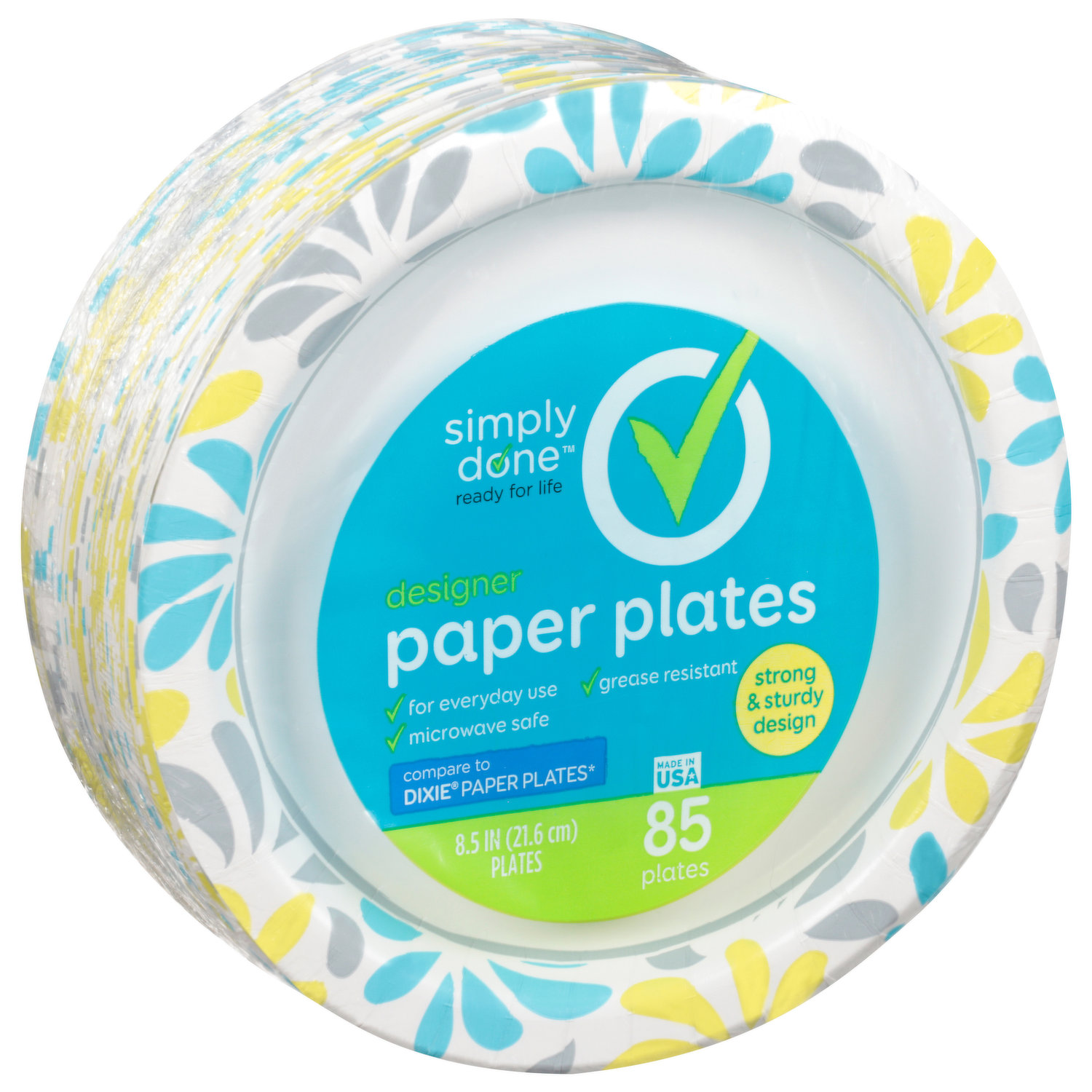 Simply Done Paper Plates, Designer, 6.8 Inch