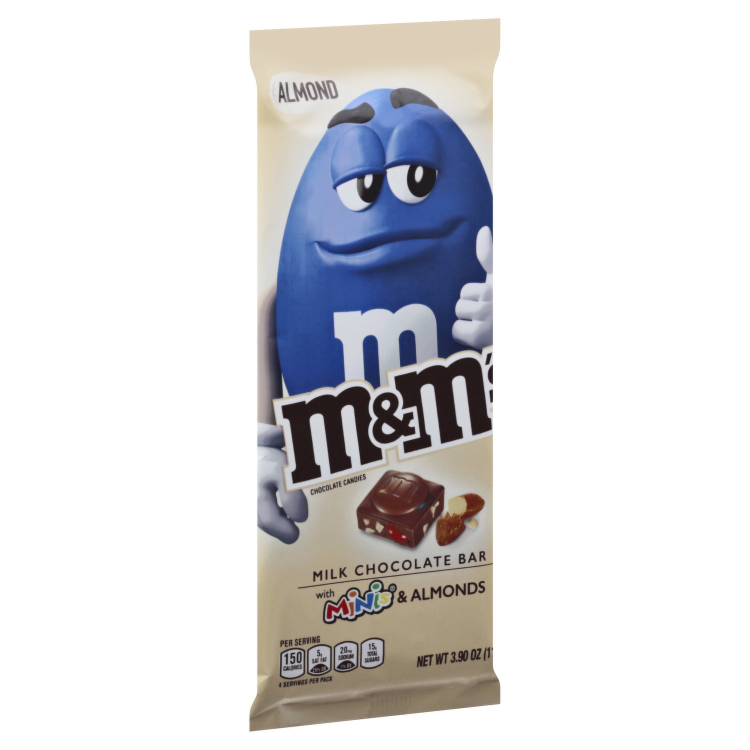 M&M'S Almond & MINIS Milk Chocolate Candy Bar, 3.9 oz