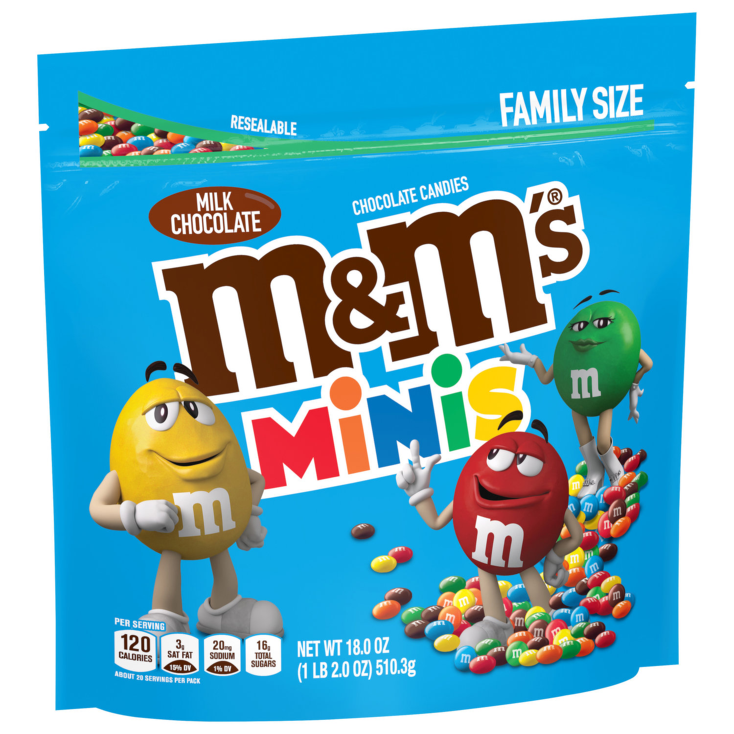 M&M's Chocolate Candies, Mint, Share Size 2.83 Oz