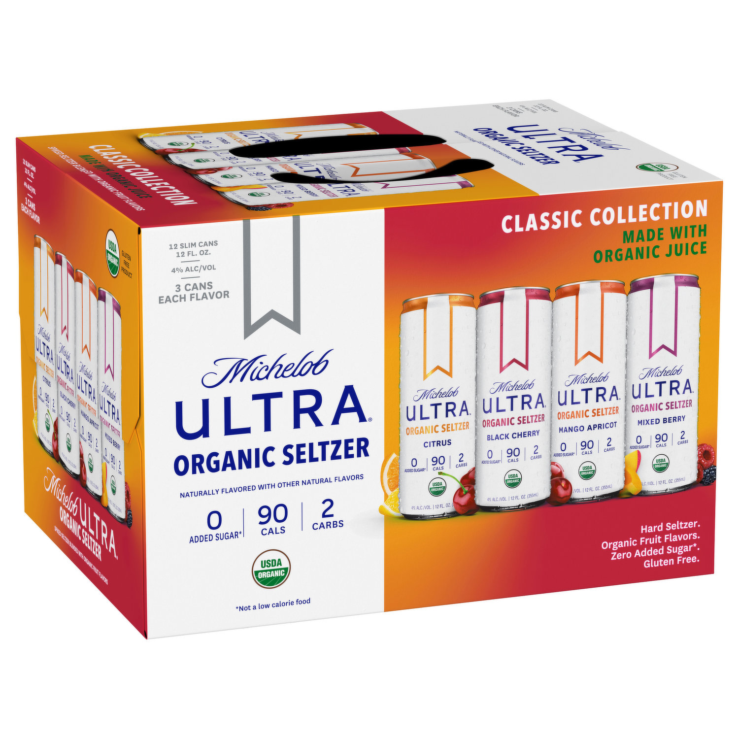 Michelob Ultra Hard Seltzer, Organic, Signature Collection - 12 pack, 12 fl oz slim cans