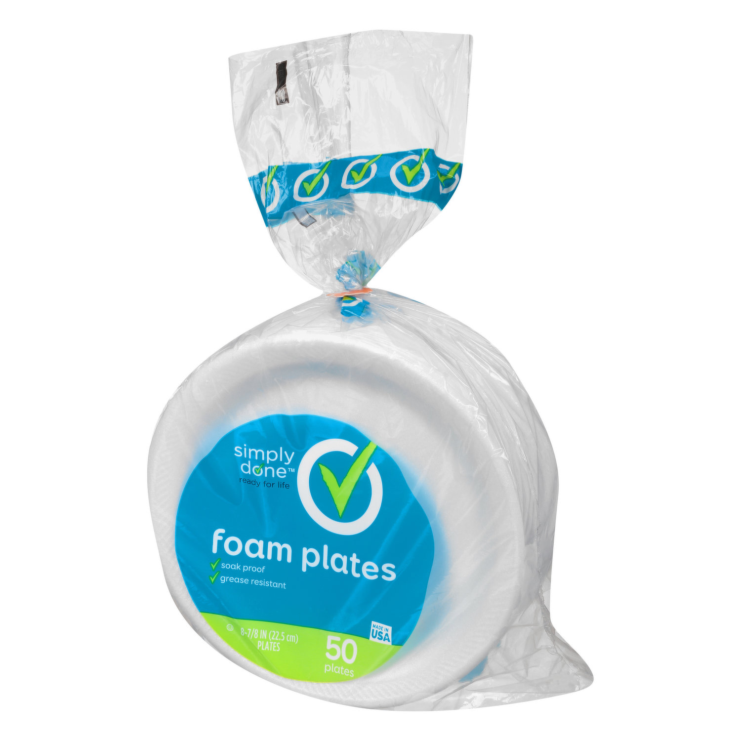 Great Value 7in Soak Proof Foam Snack,Dessert Plates, 60 Count 