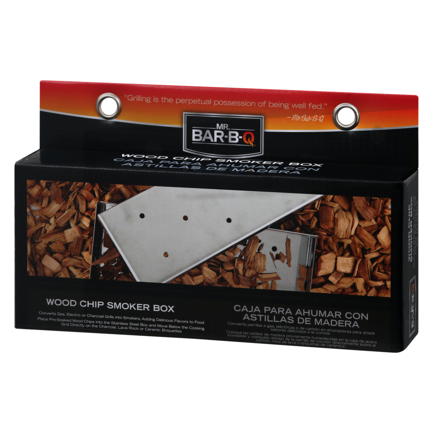 Smoker Wood Chip Box For BBQ Grill. Add Wood Chips To Tray For The