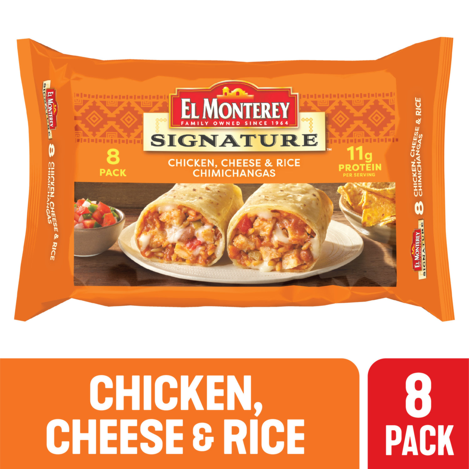 El Monterey® Signature Shredded Steak & Three-Cheese Chimichanga 5 oz.  Single Serve, Mexican