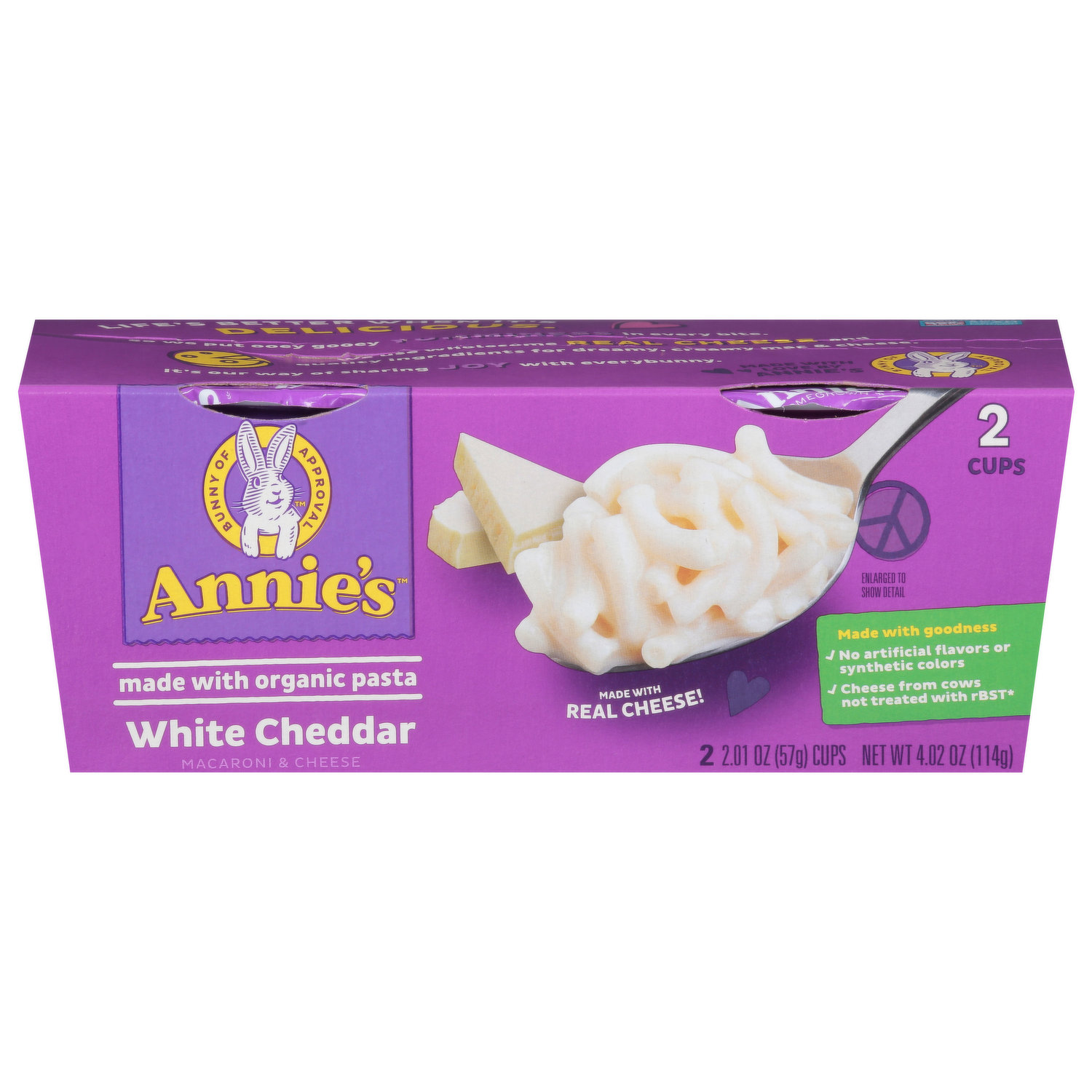 Annie's Macaroni & Cheese, Shells & White Cheddar, 4 Pack - 4 pack, 6 oz cartons