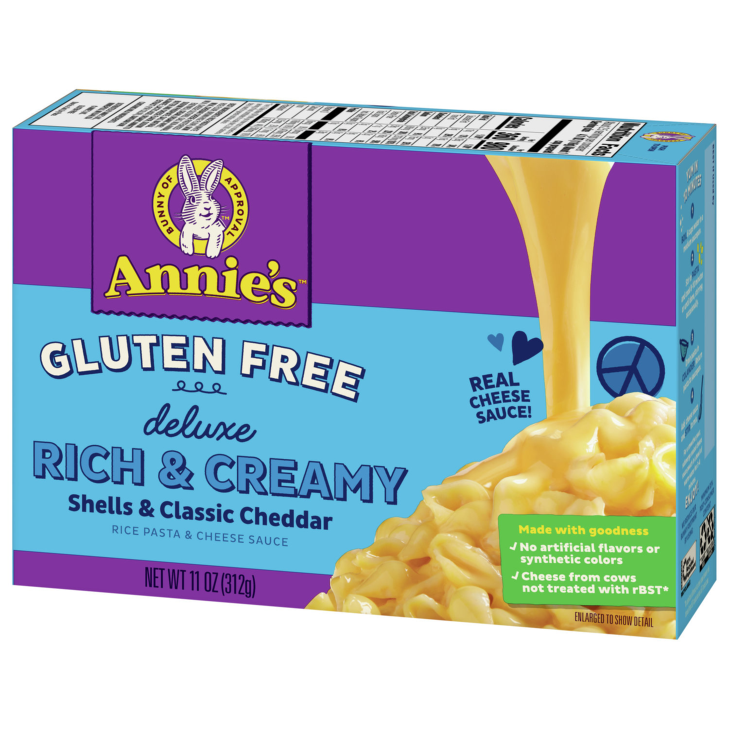 Annies Homegrown Rice Pasta Shells With White Cheddar - 6 oz box