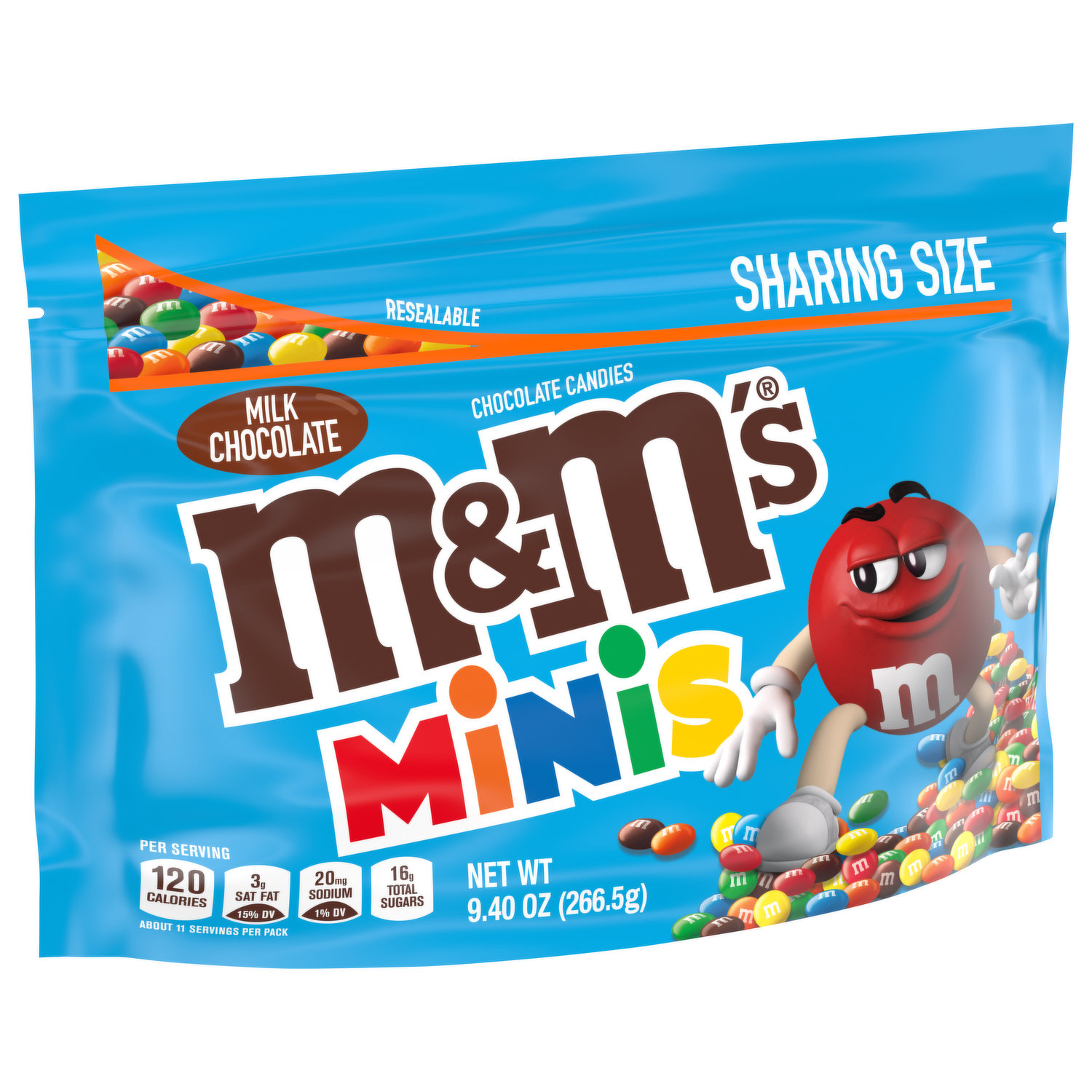 M&M's Peanut Milk Chocolate Candy, Family Size - 18.08 oz Bulk Bag 