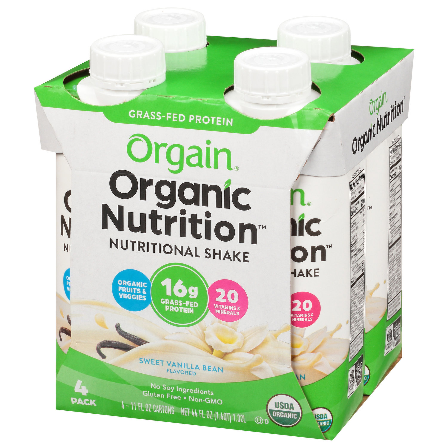 Orgain Clean Protein Creamy Chocolate Fudge Flavored Protein Shake, 4  count, 44 fl oz