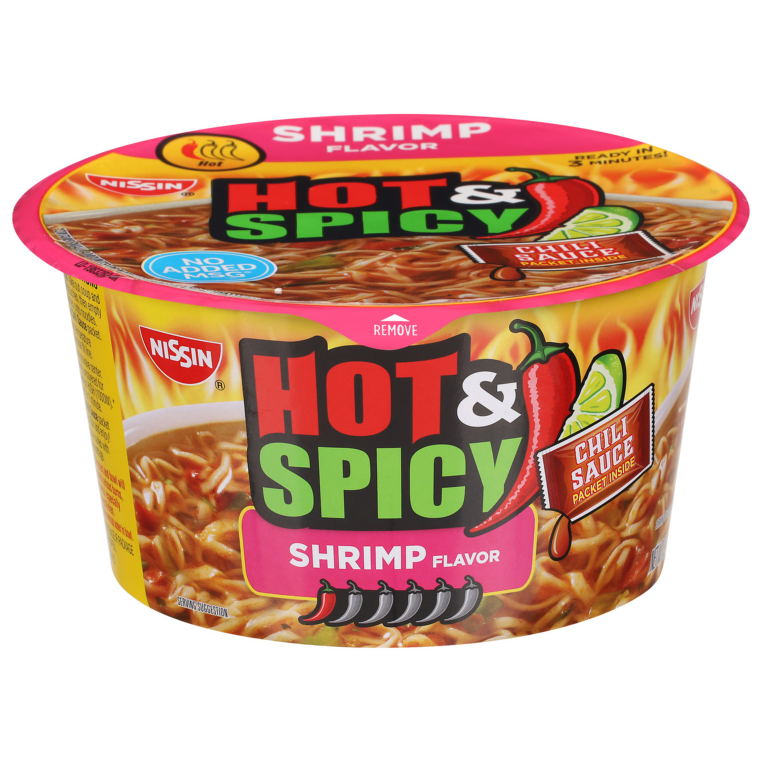 Nissin Bowl Ramen Noodle Soup Hot & Spicy Fiery Beef - 3.28 oz cup