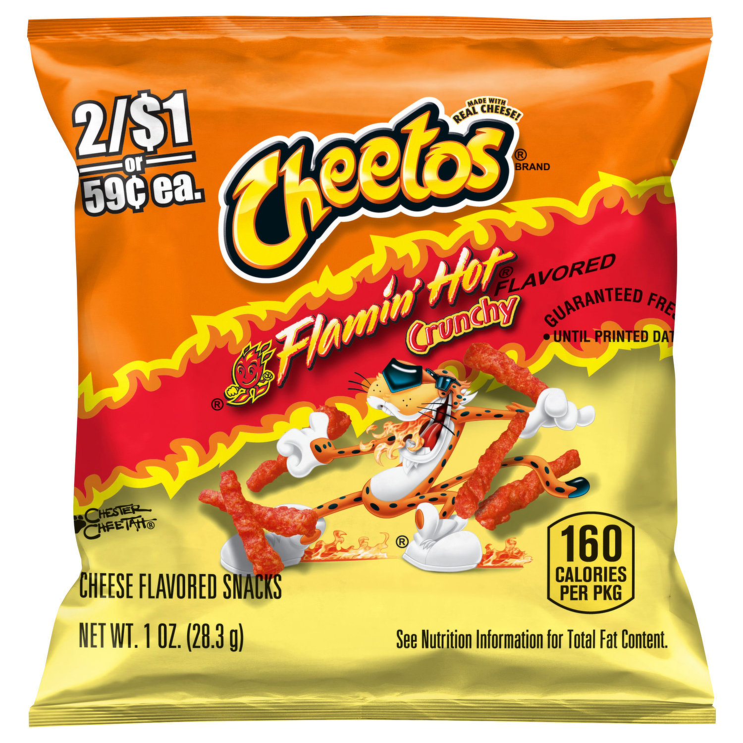 Cheetos Puffs Reduced Fat Flamin' Cheese Flavored Snacks, 72 Count