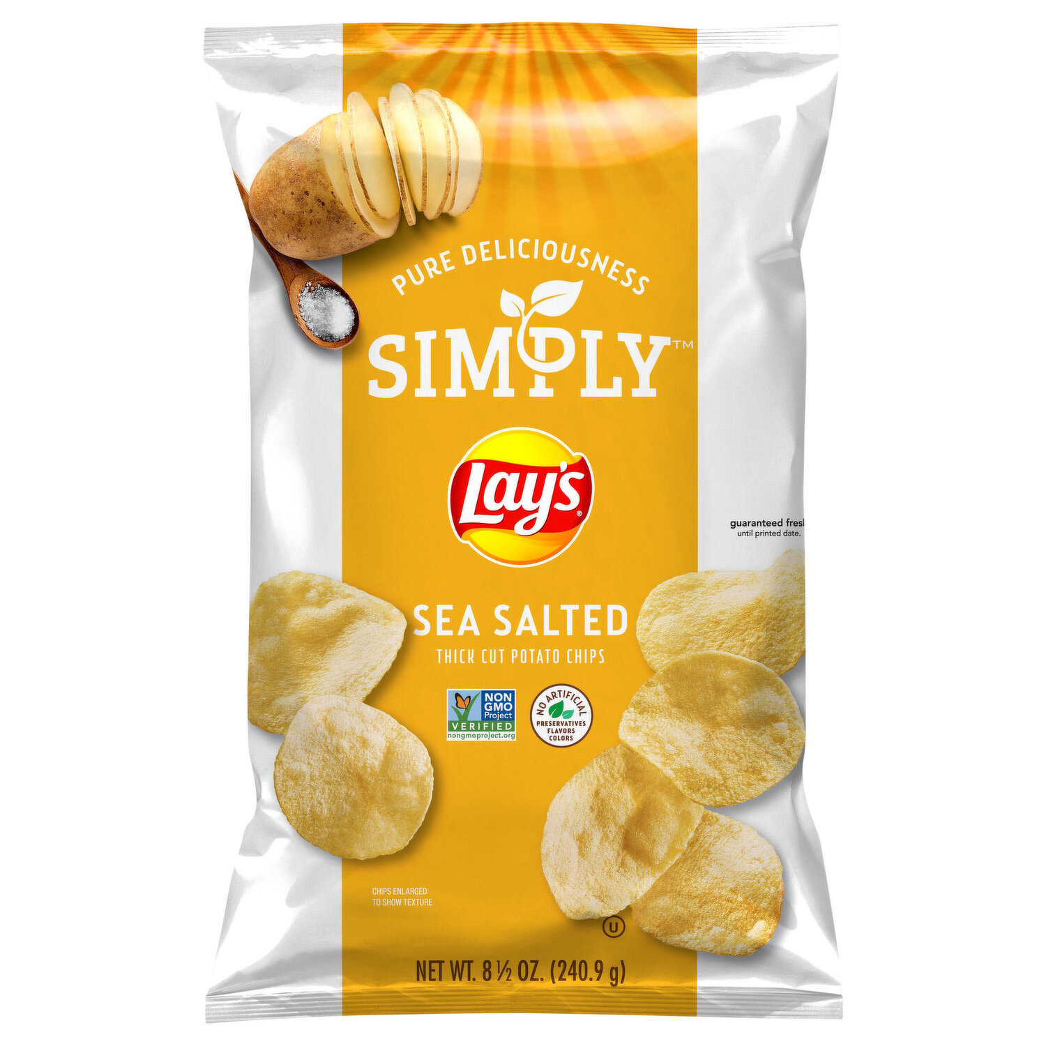 Lay's Potato Chips, Sea Salted, Thick Cut - Super 1 Foods