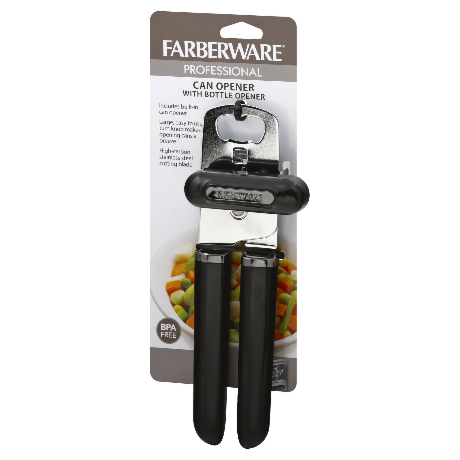 Farberware Professional Can Bottle Opener, One size, Black/Silver