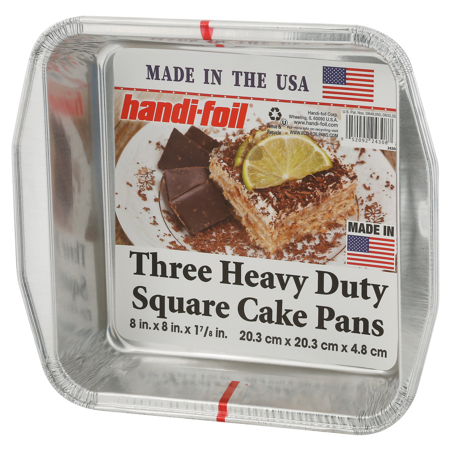 Handi-foil Super King Square Cake Pan with Handle Lid, 2 Piece