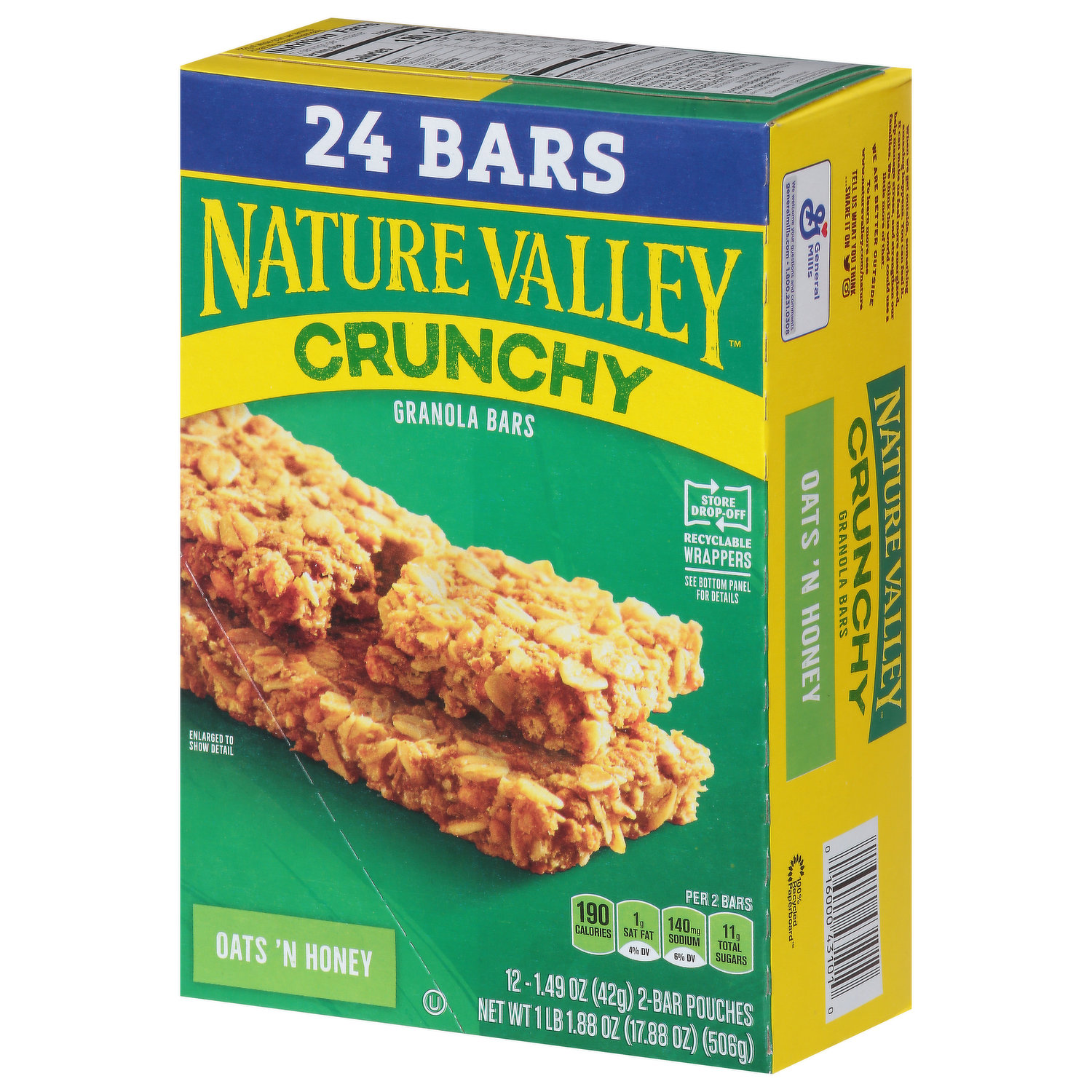 Nature Valley Granola Bars, Cinnamon, Crunchy - 6 pack, 1.49 oz