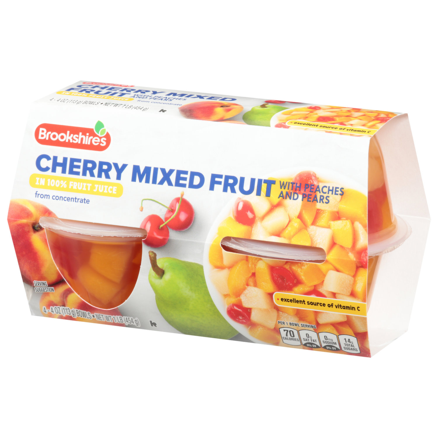 Brookshire's Mixed Fruit, Cherry, in 100% Fruit Juice - Brookshire's