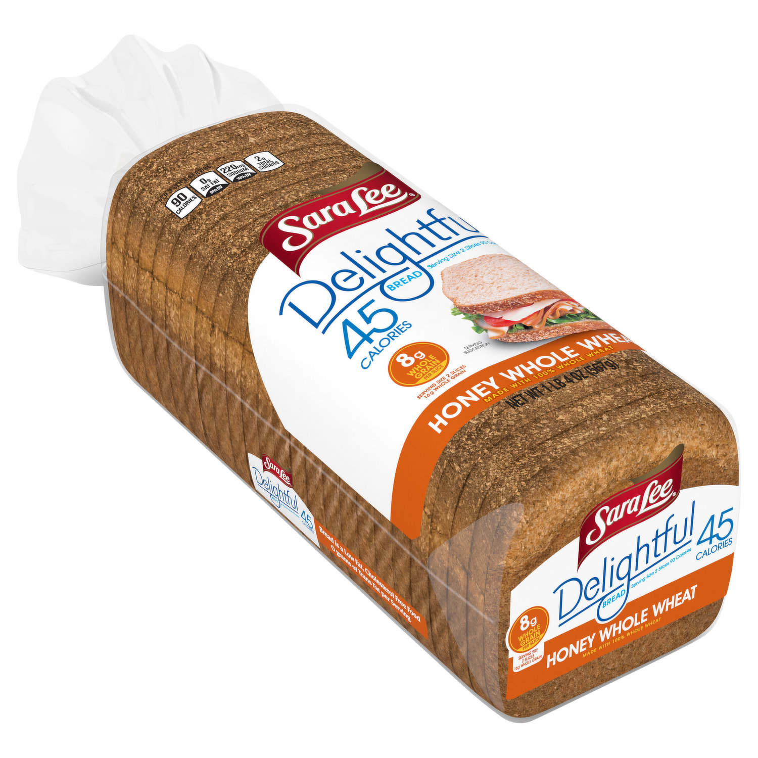 Sara Lee Bread, Honey Whole Wheat, Delightful