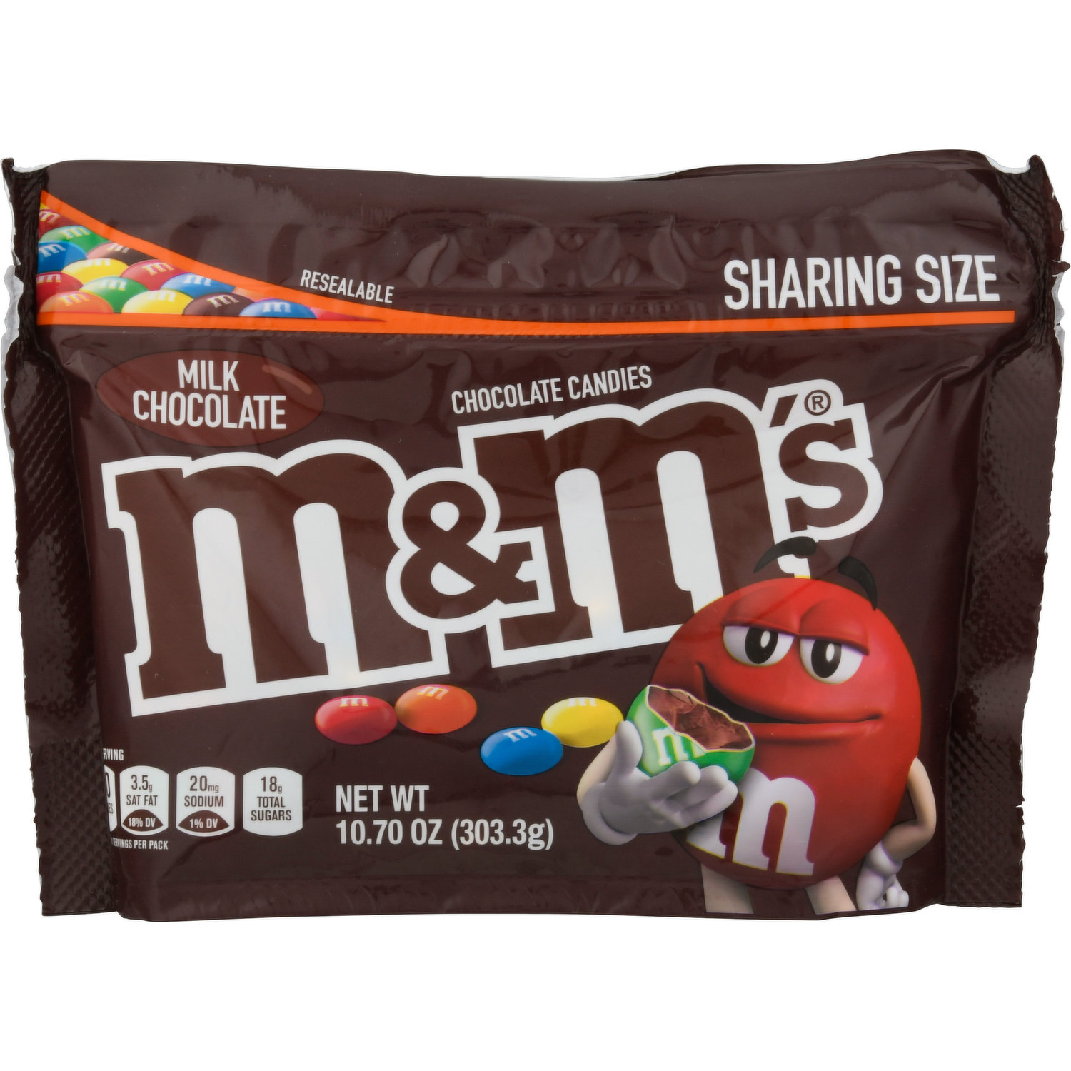 M&M's, Peanut Milk Chocolate Candies, Sharing Bag, 120g, 1 pouch