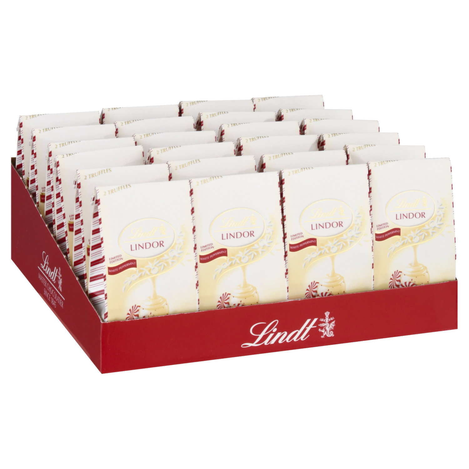 Lindt Lindor Truffles, White Chocolate, Peppermint, Limited Edition