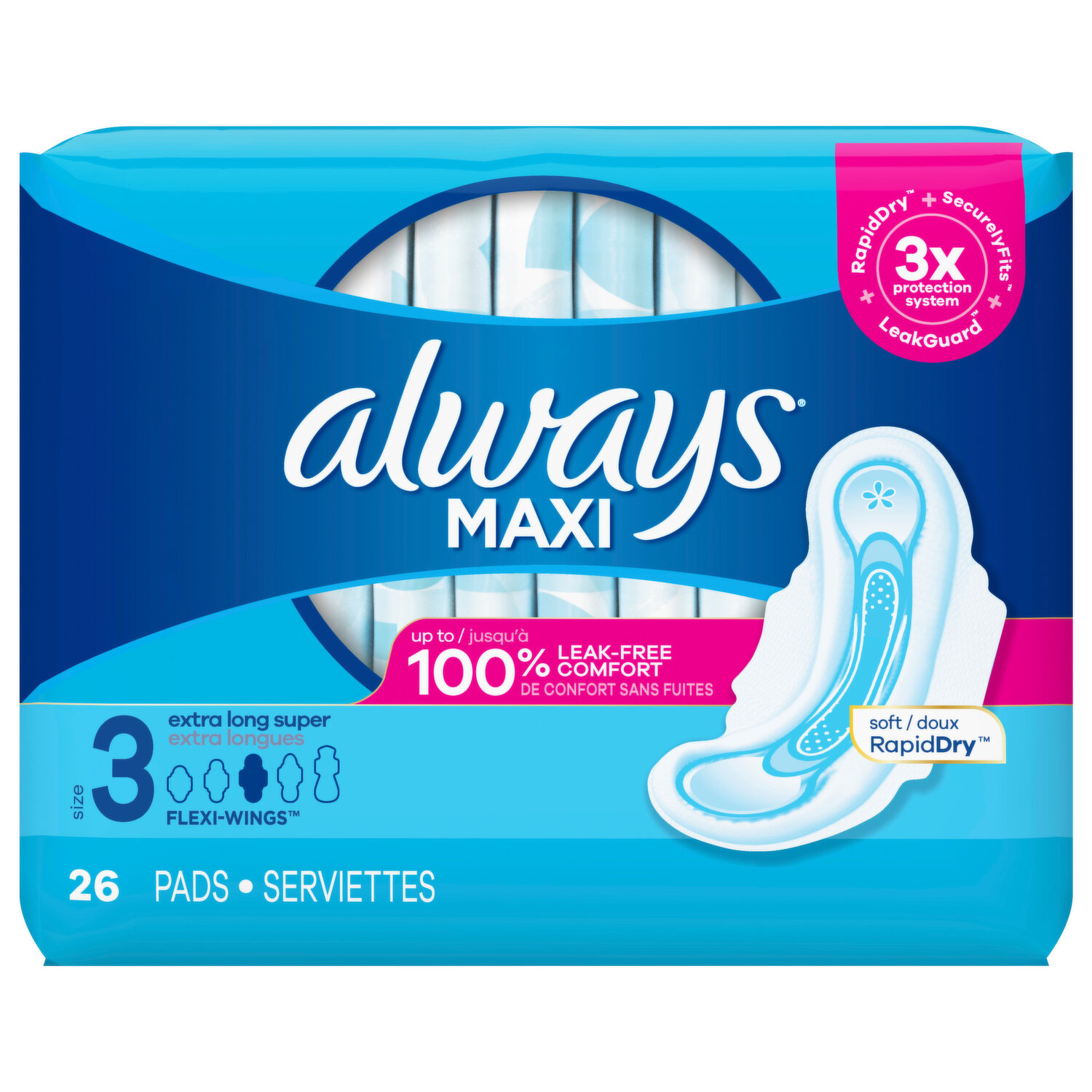 Always® Overnight Maxi Pads, Extra Heavy Overnight, 20/Pack – Office Ready