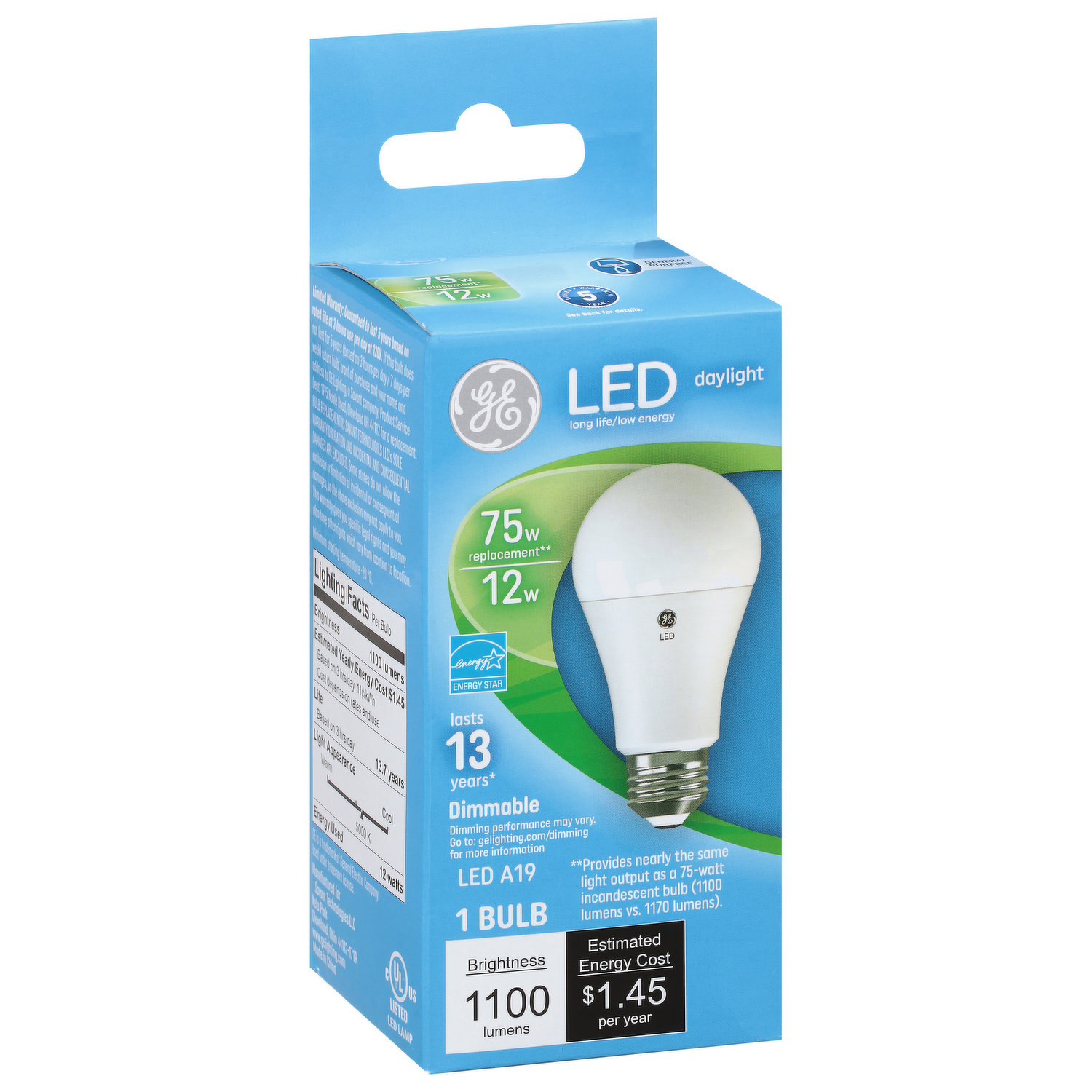 Ge Light Bulb, High Intensity Light, Appliance, 40 Watts