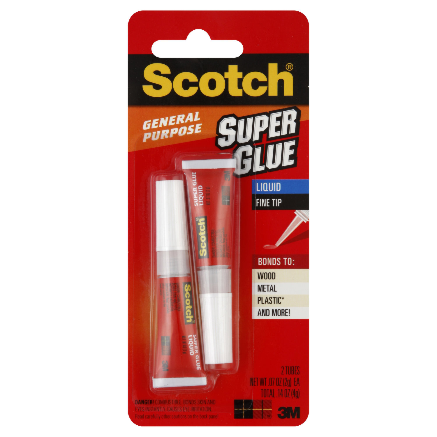  Scotch Super Glue Gel, 4-Pack of Single-Use Tubes, .017 oz  each, Fast Drying, No Run Gel Formula (AD119) : Industrial & Scientific