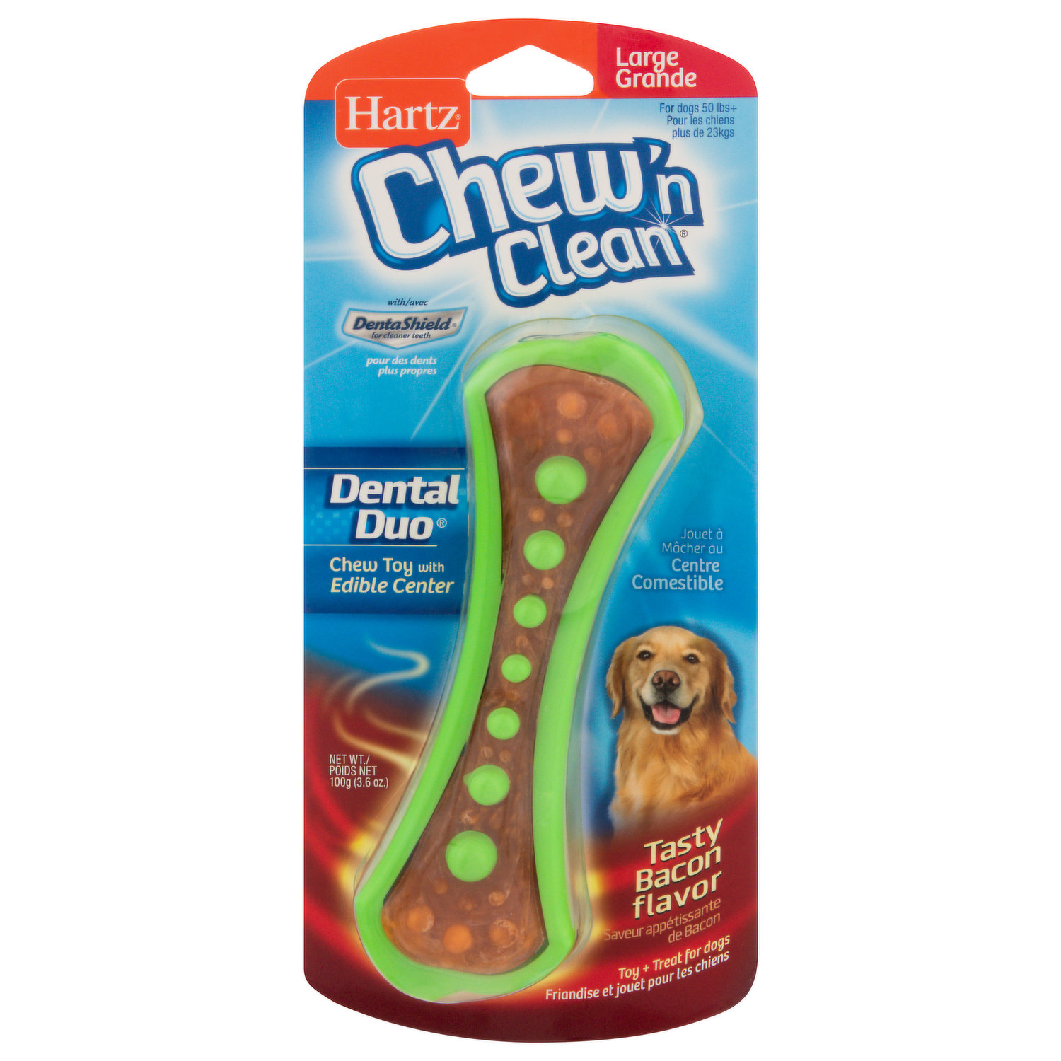 PetMedics iHome Durable Squeak & Sound Soothe Calming Chew Bone Dog Toy,  Medium/Large