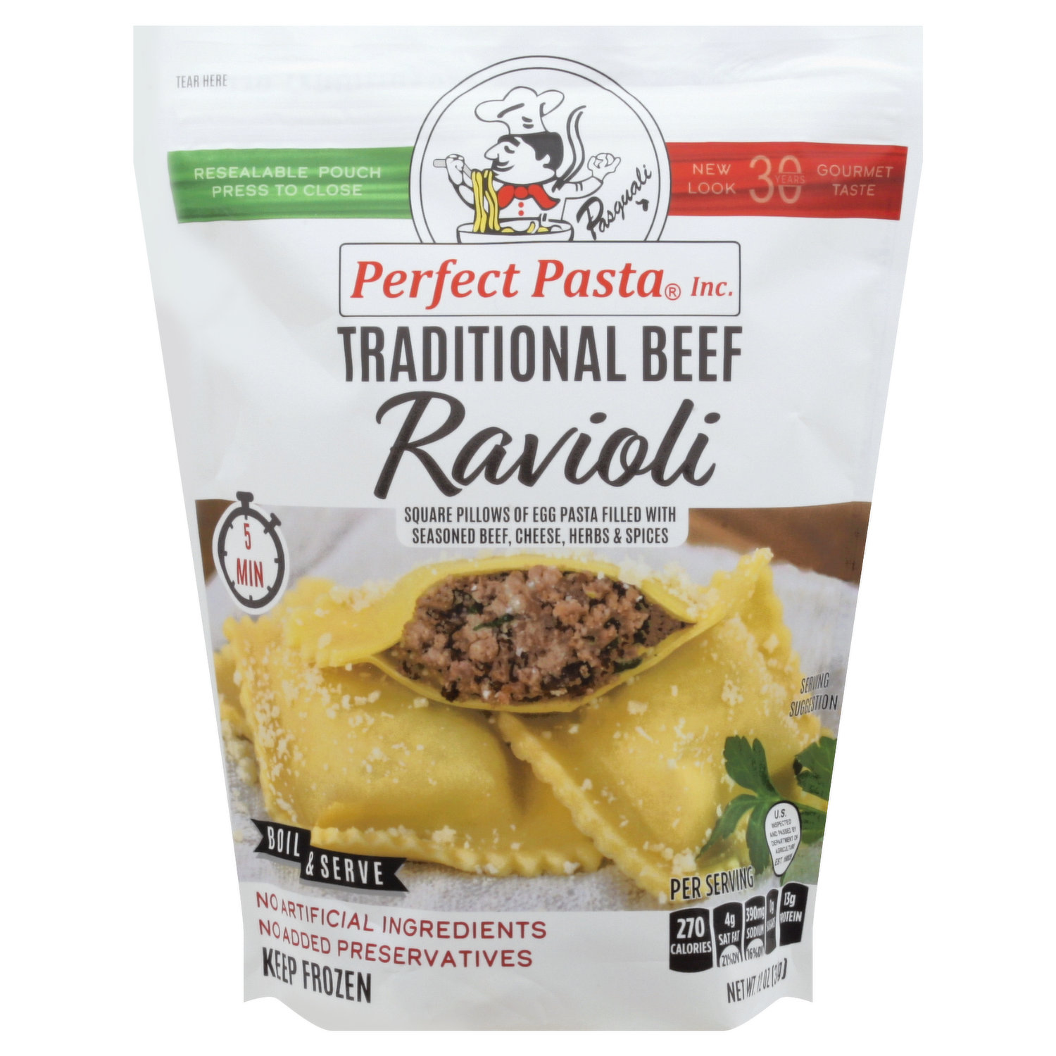 Pure beef ravioli Luce 800g