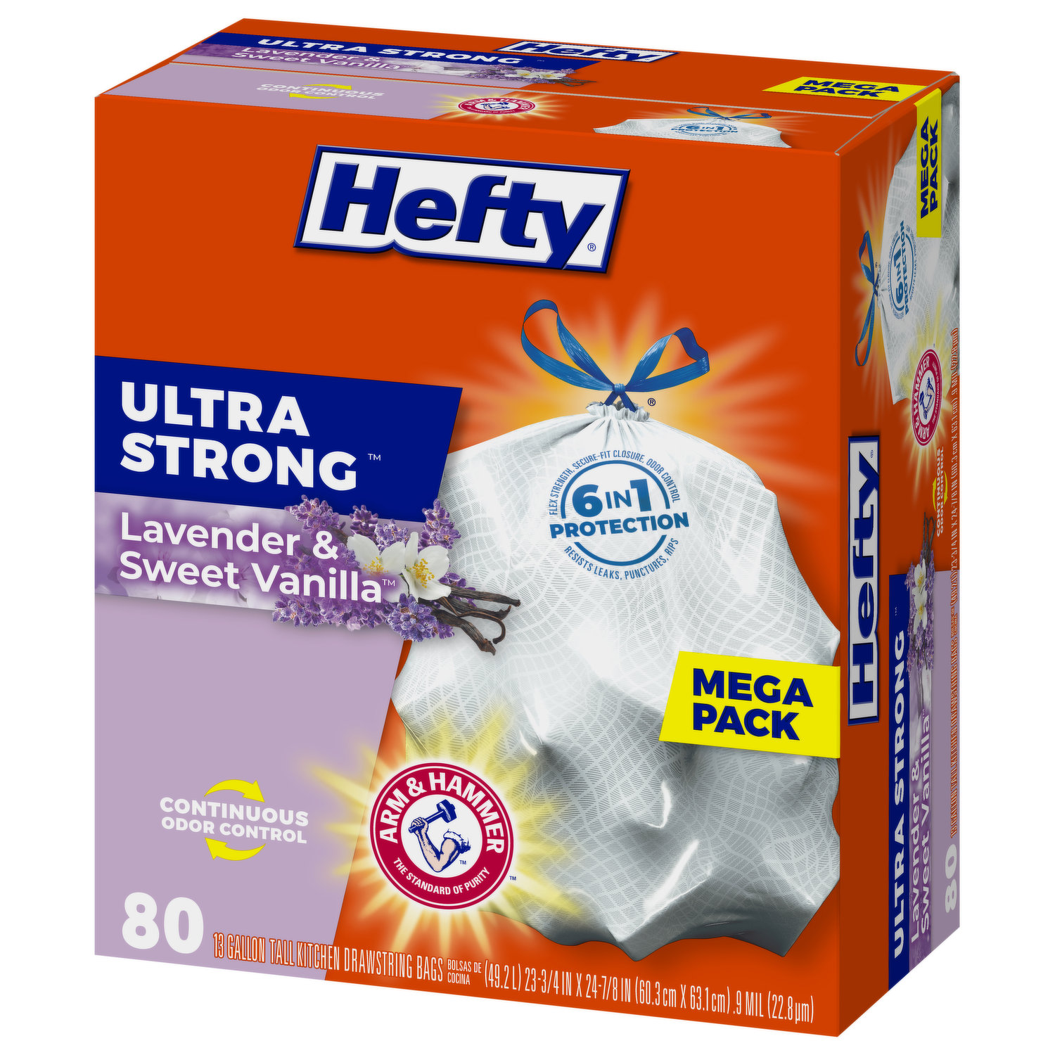 Hefty Ultra Strong Tall Kitchen Bags, Lavender & Sweet Vanilla - 110 count