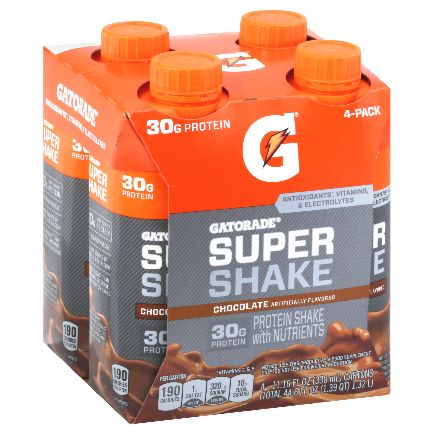 Gatorade Super Shake Protein Shake With Nutrients, Chocolate