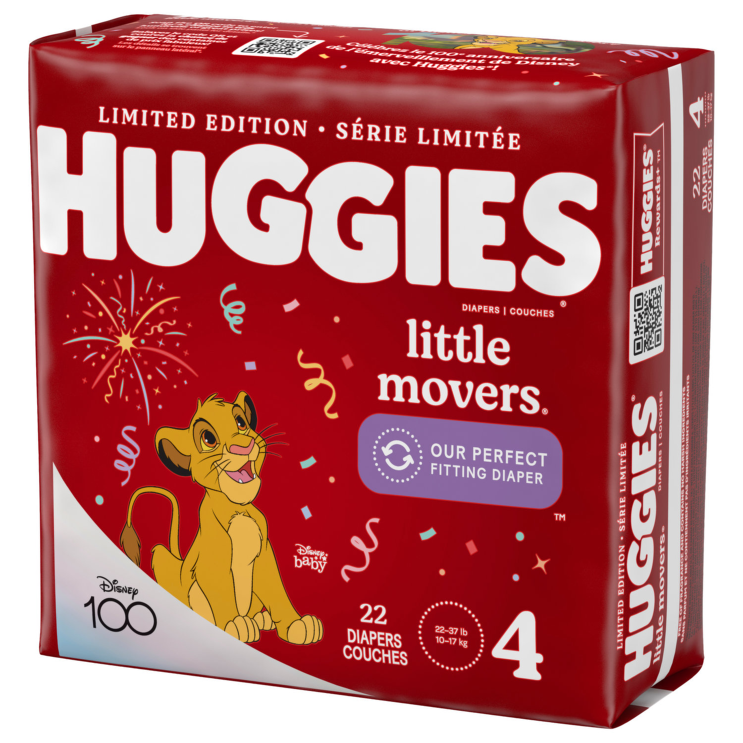 Huggies Little Movers Disney Size 4 Diapers 22-37 lbs - 58 ct box