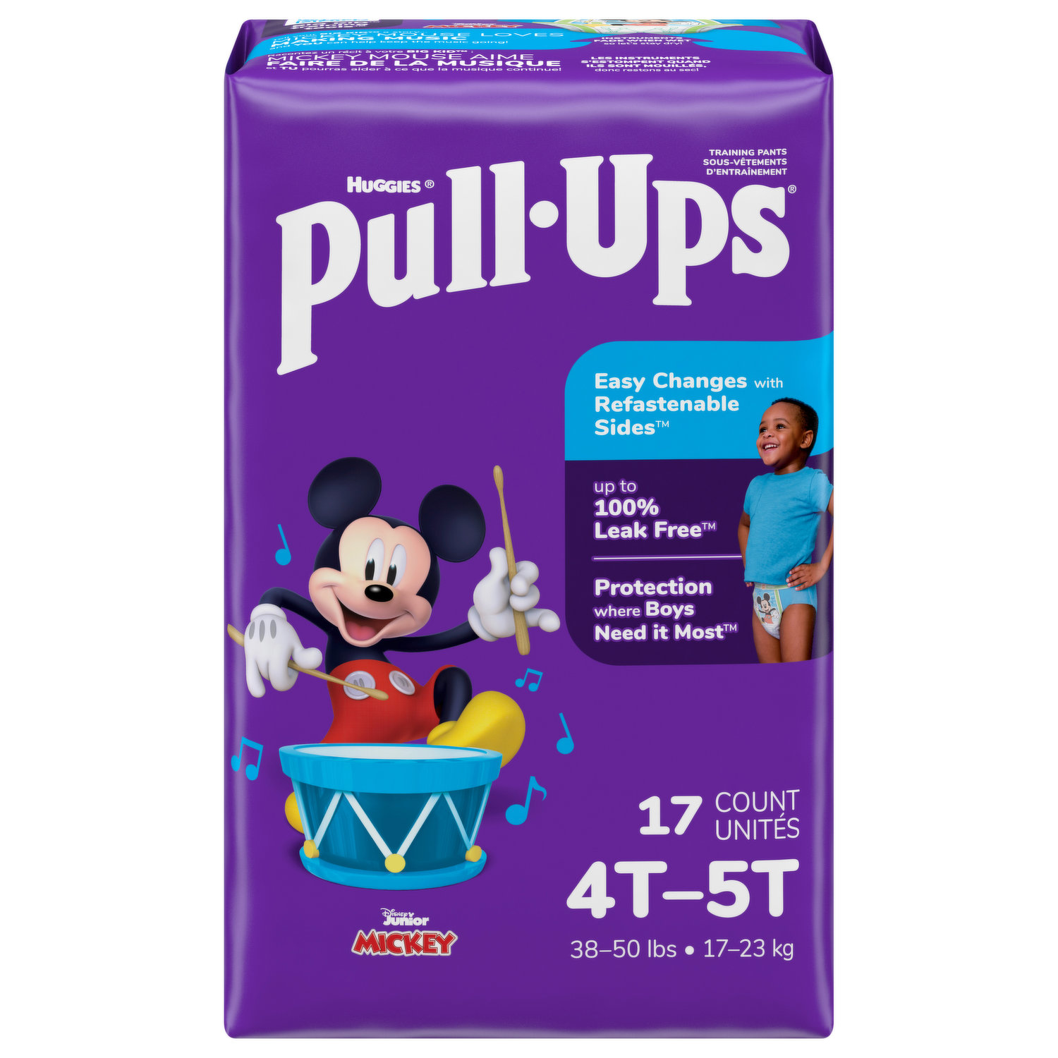 Huggies Pull-Ups Plus Training Pants For Boys One Color, 4T-5T (38-50  lb/17-23 kg)