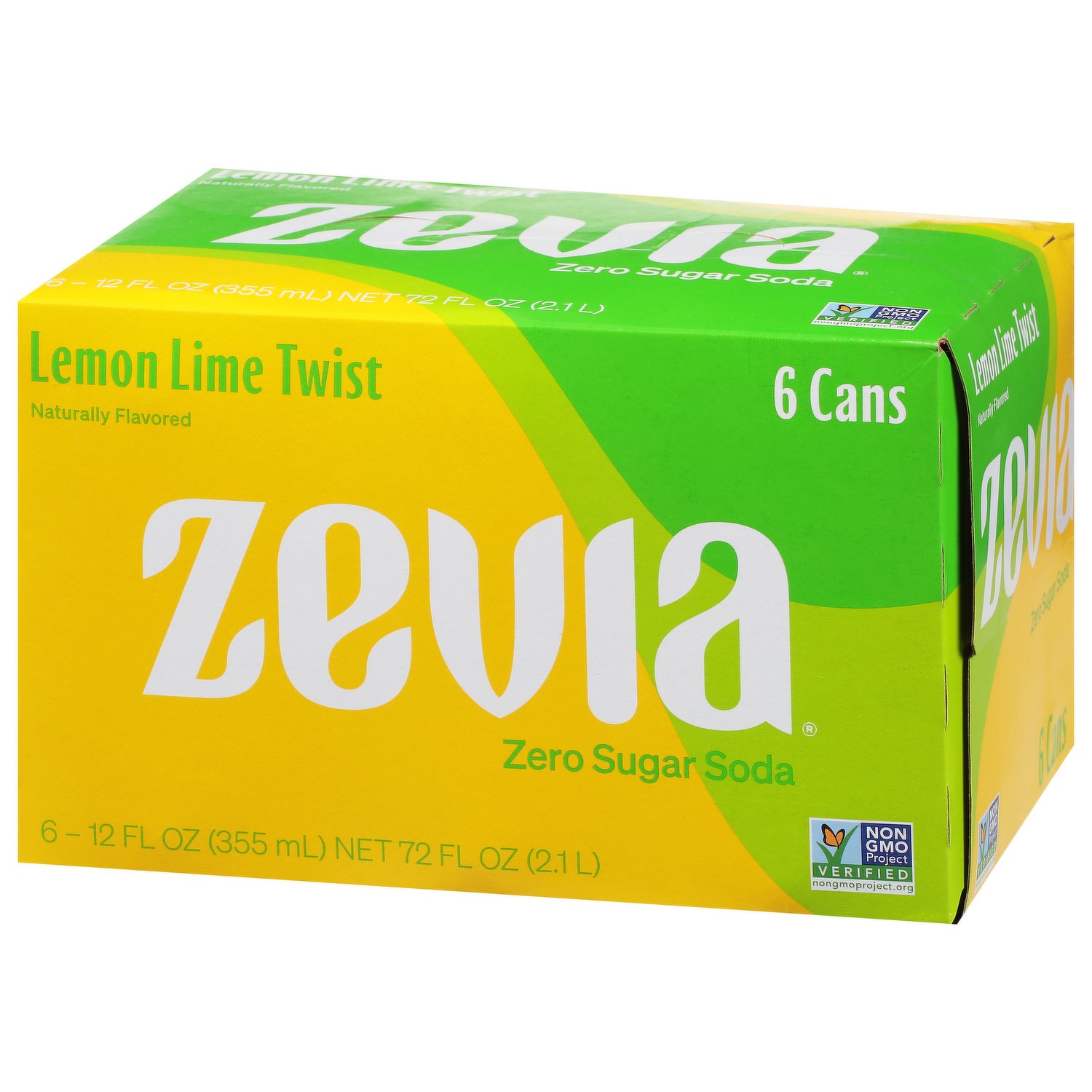 Zevia Soda, Lemon Lime Twist, Zero Sugar, 6 Pack