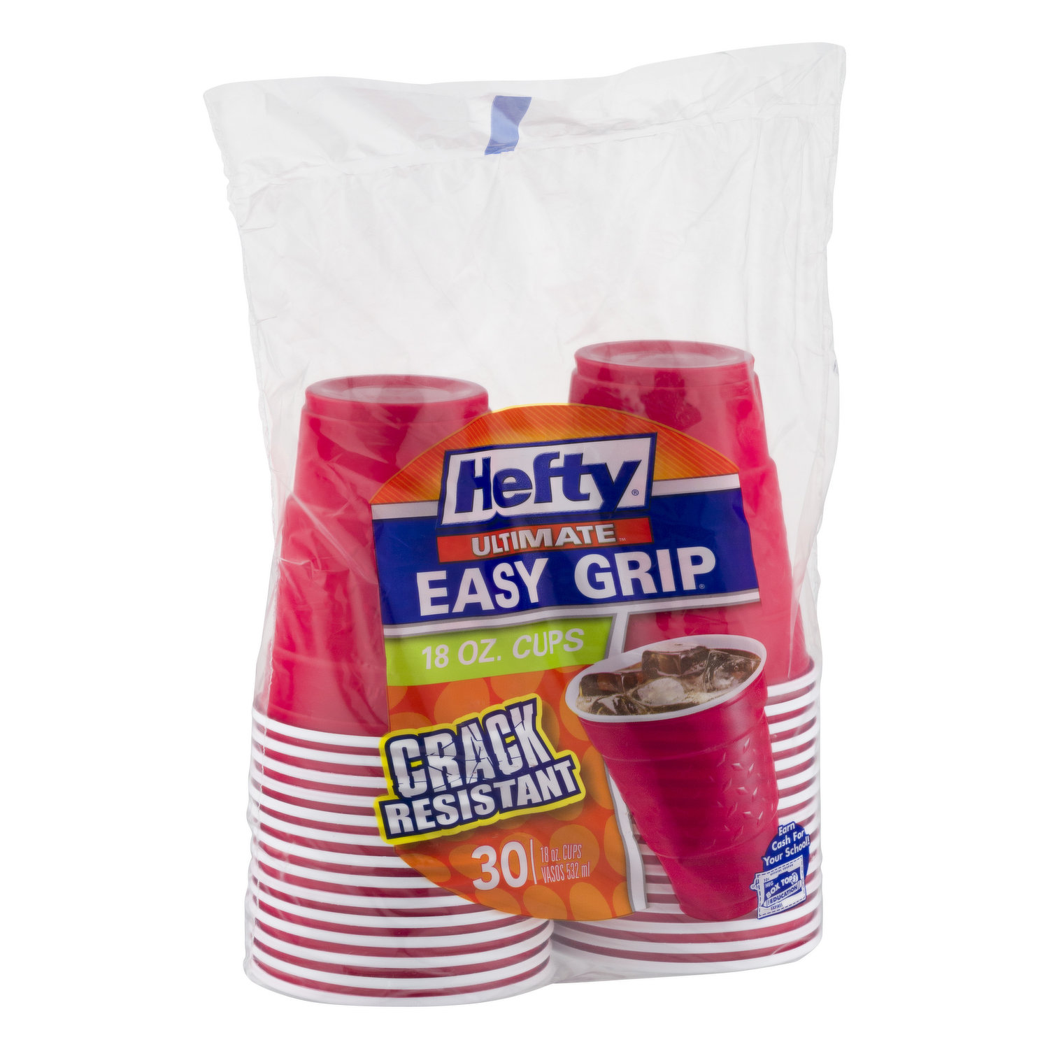 Hefty Easy Grip Party Cups, 18 oz, Cups, Lids & Straws