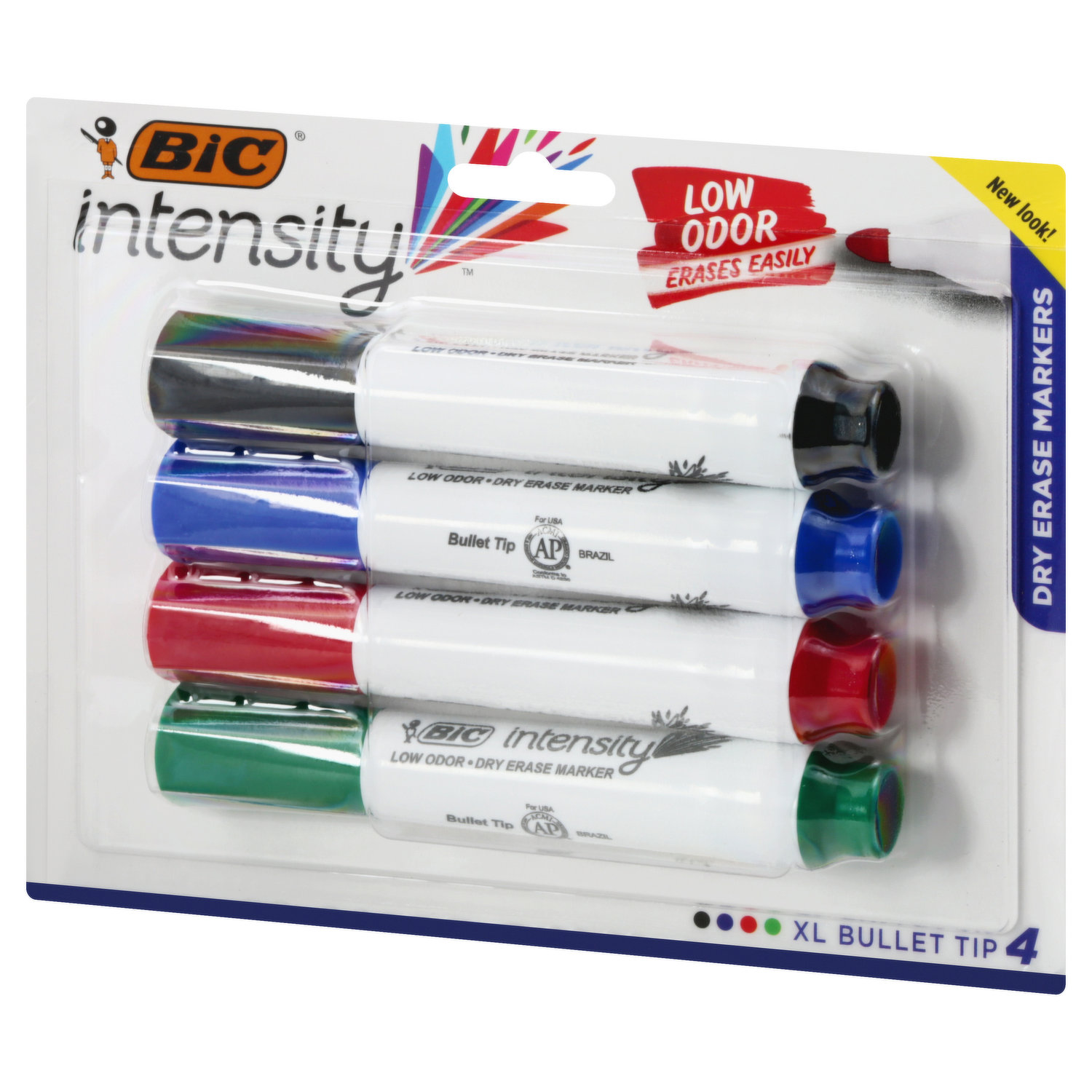 BiC Dry Erase Markers, Low Odor, XL Bullet Tip