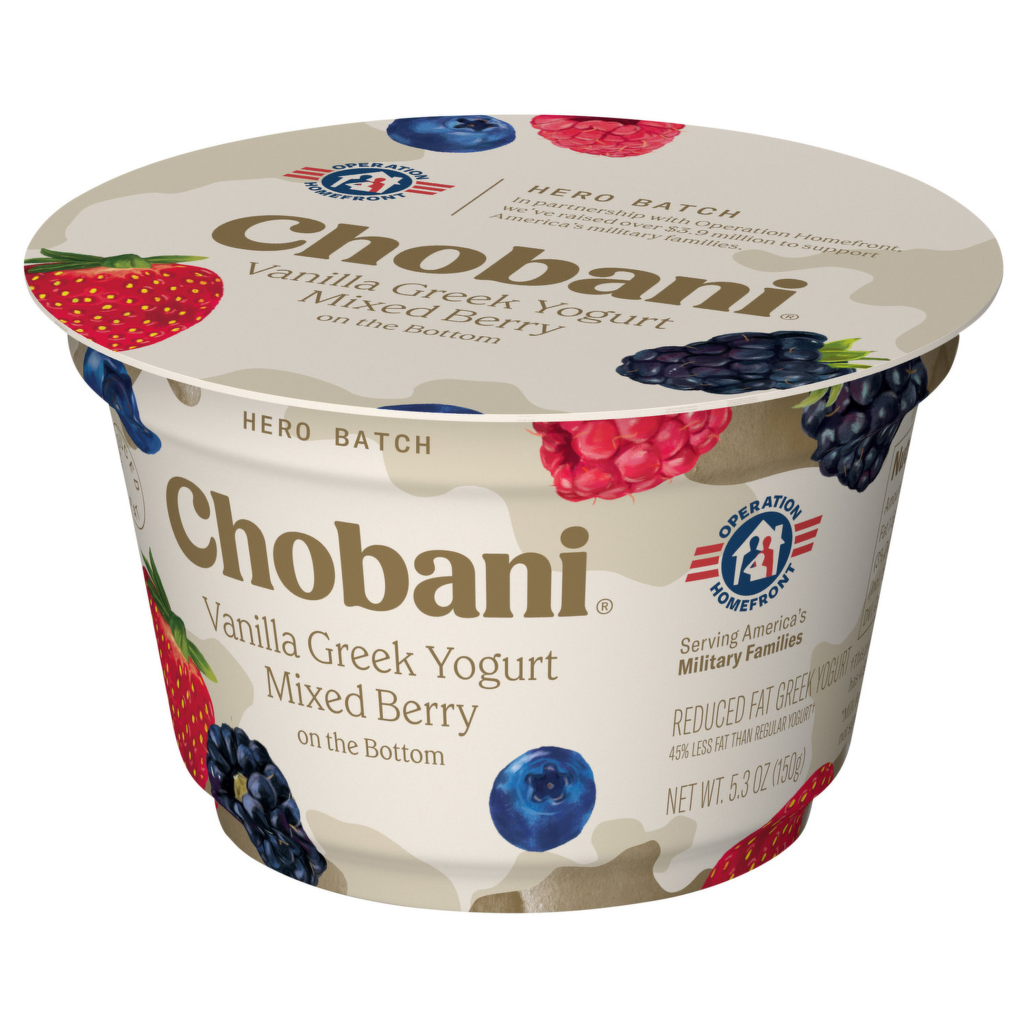 Chobani Mixed Berry On Bottom Vanilla Low-Fat Greek Yogurt 4- 5.3