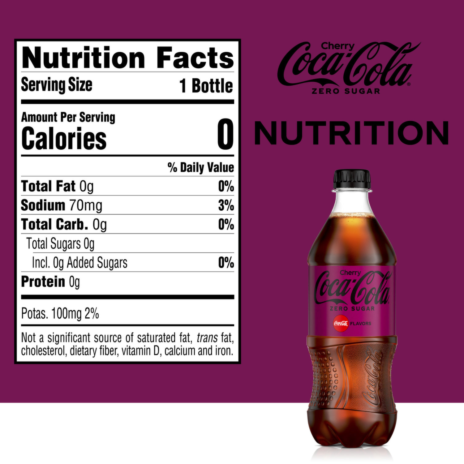 Coca-Cola Soda, Zero Sugar, Cherry Flavors