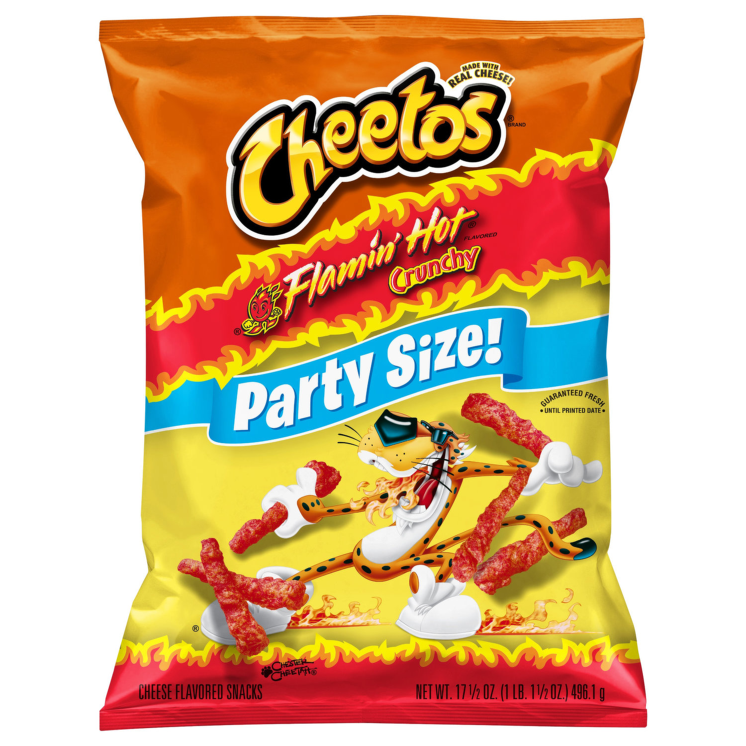 Cheetos Cheese Flavored Snacks, Flamin' Hot Flavored, Crunchy, Party Size -  Brookshire's